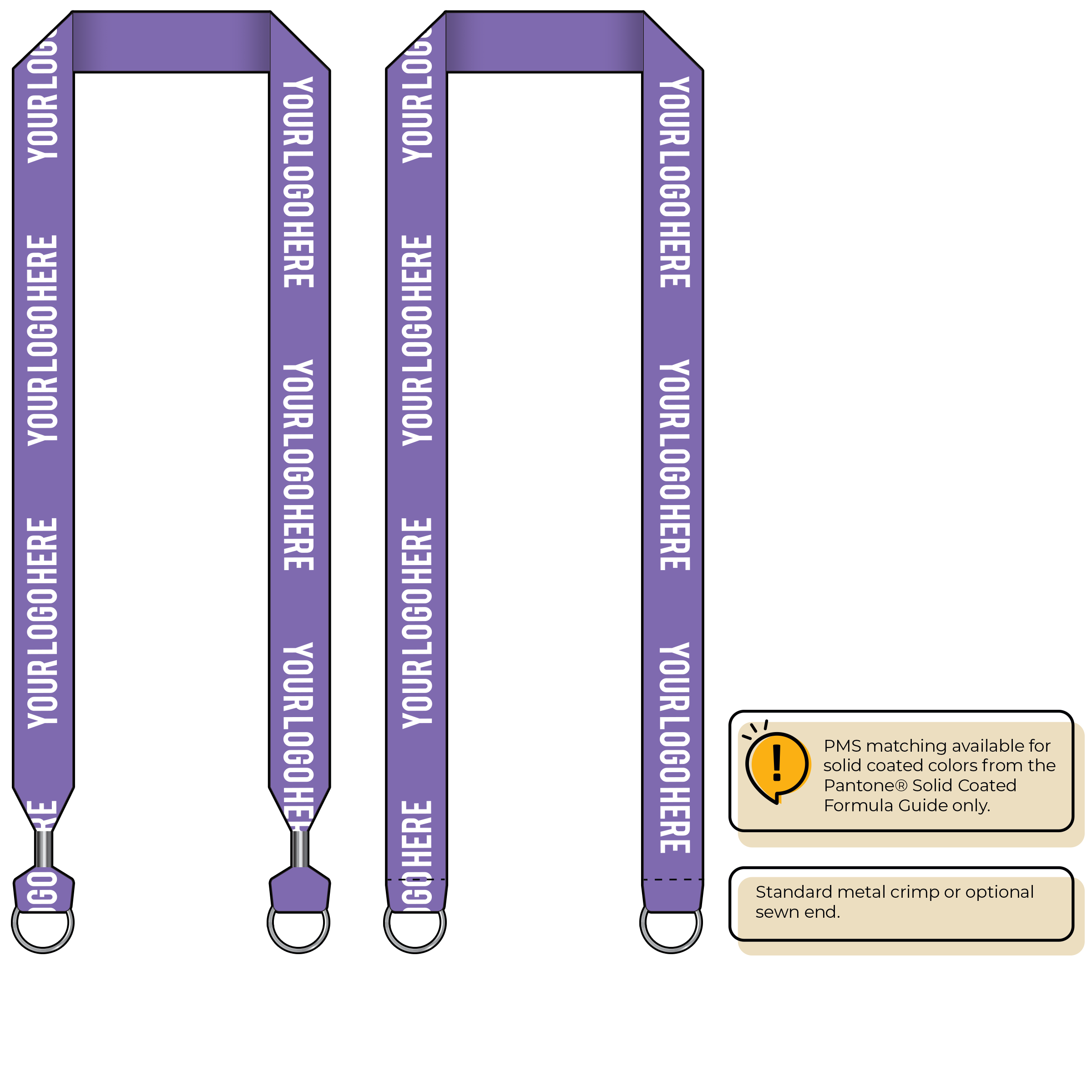 BHN014 | 1" Neon MicroWeave Silkscreen Lanyards :: DOUBLE ENDED