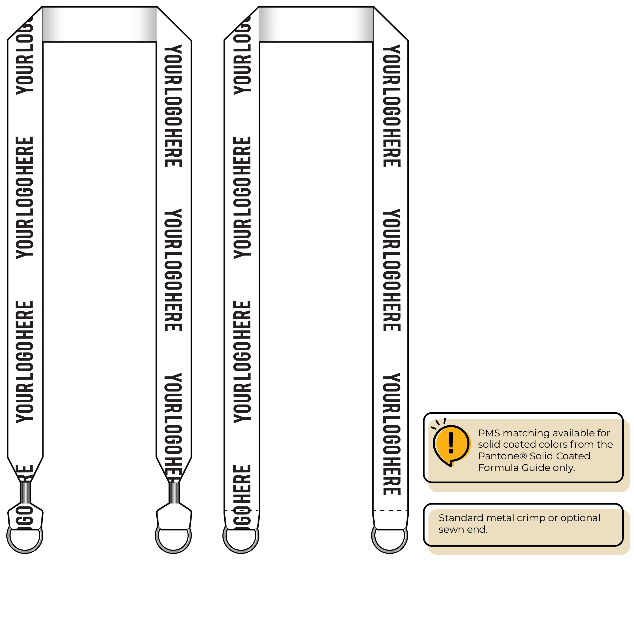 BH0014 | 1" MicroWeave Silkscreen Lanyards :: DOUBLE ENDED