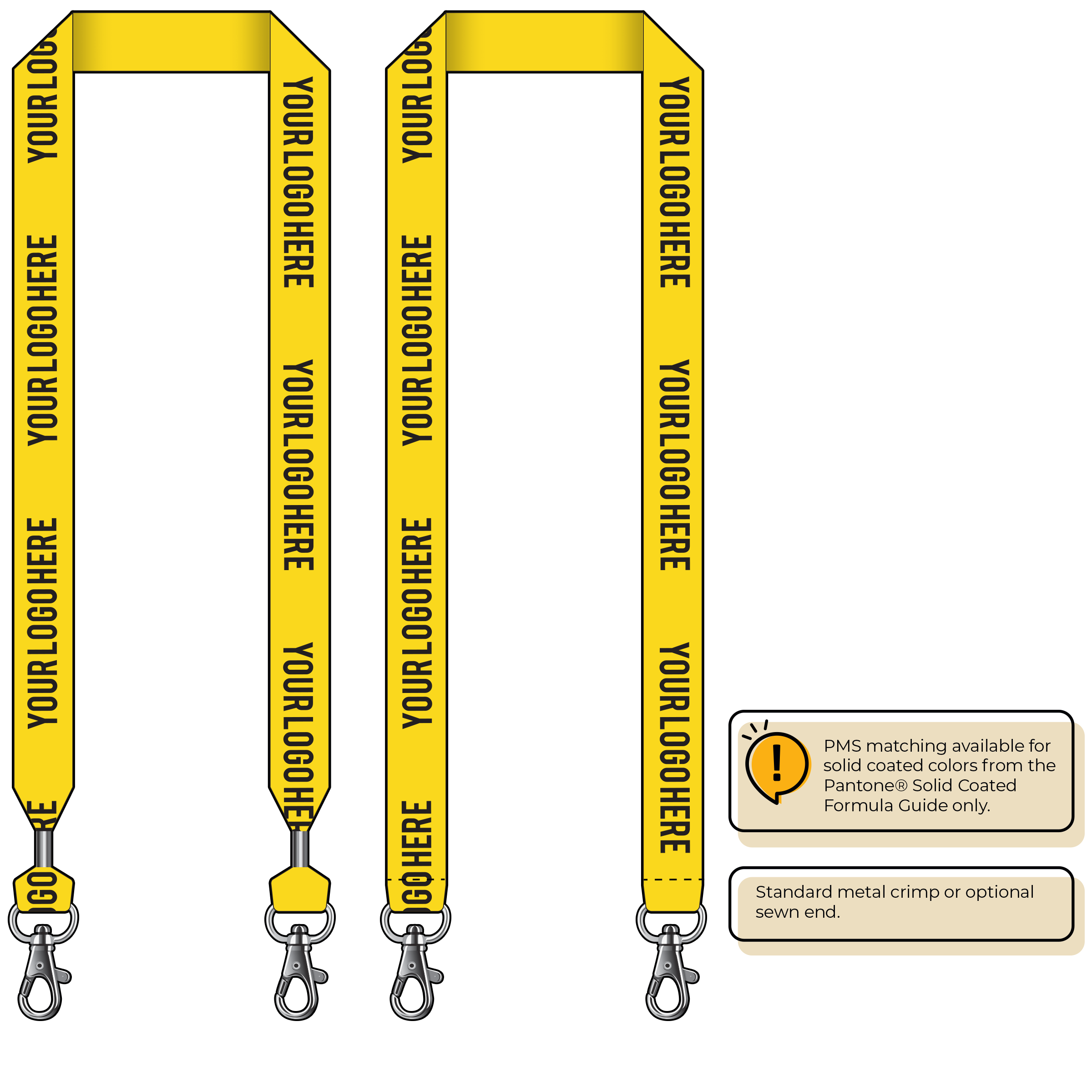 BH0014 | 1" MicroWeave Silkscreen Lanyards :: DOUBLE ENDED