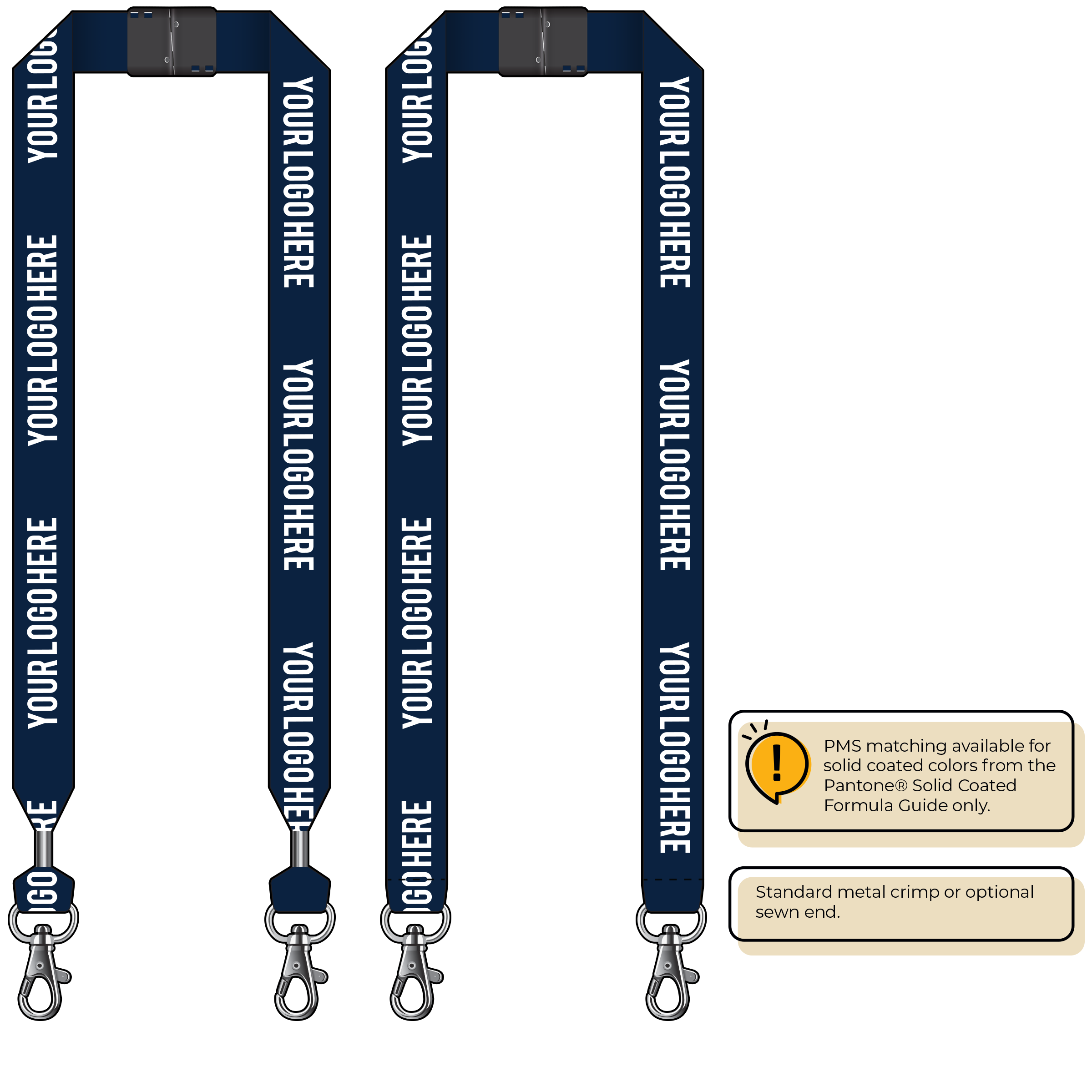 BH0014 | 1" MicroWeave Silkscreen Lanyards :: DOUBLE ENDED