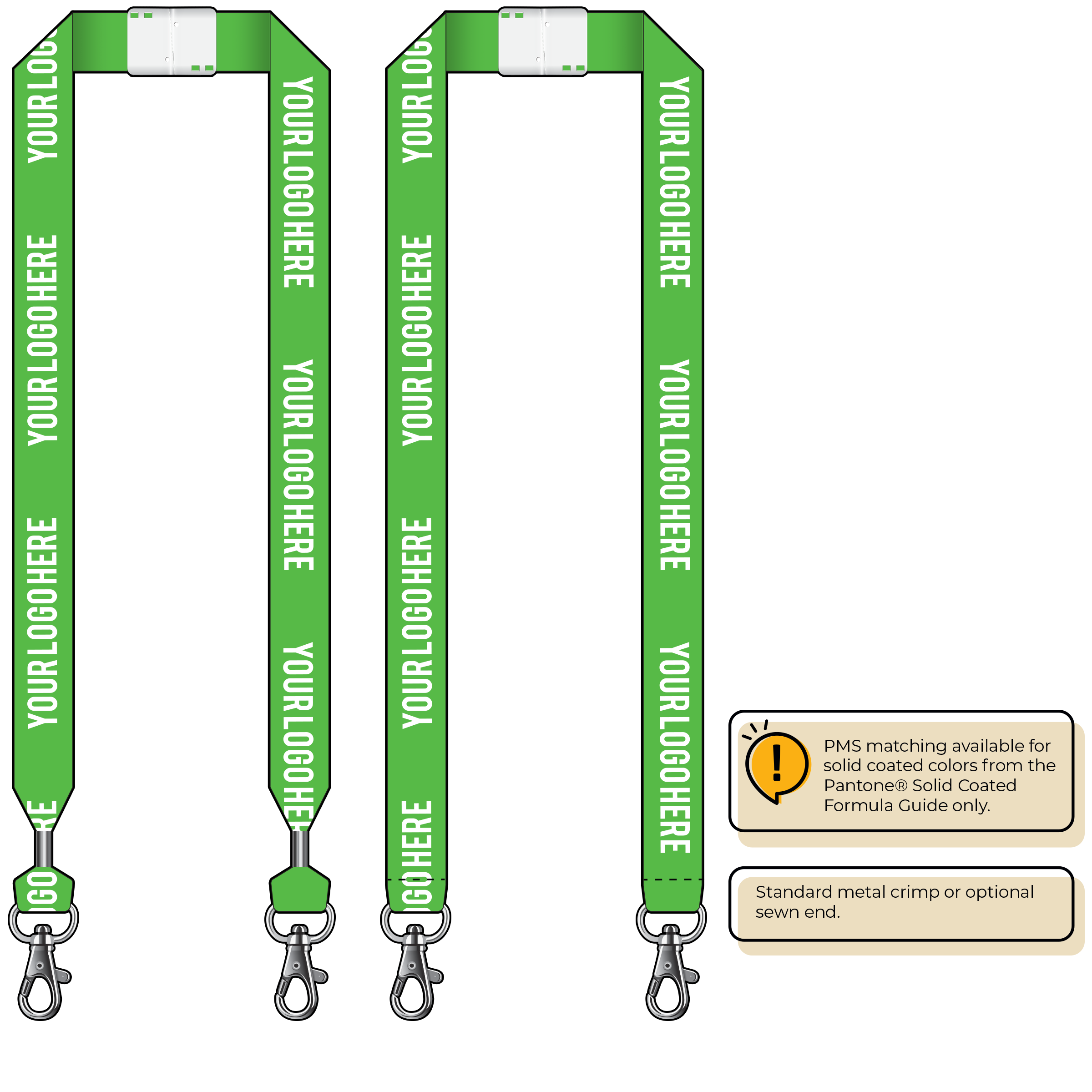 BHN014 | 1" Neon MicroWeave Silkscreen Lanyards :: DOUBLE ENDED