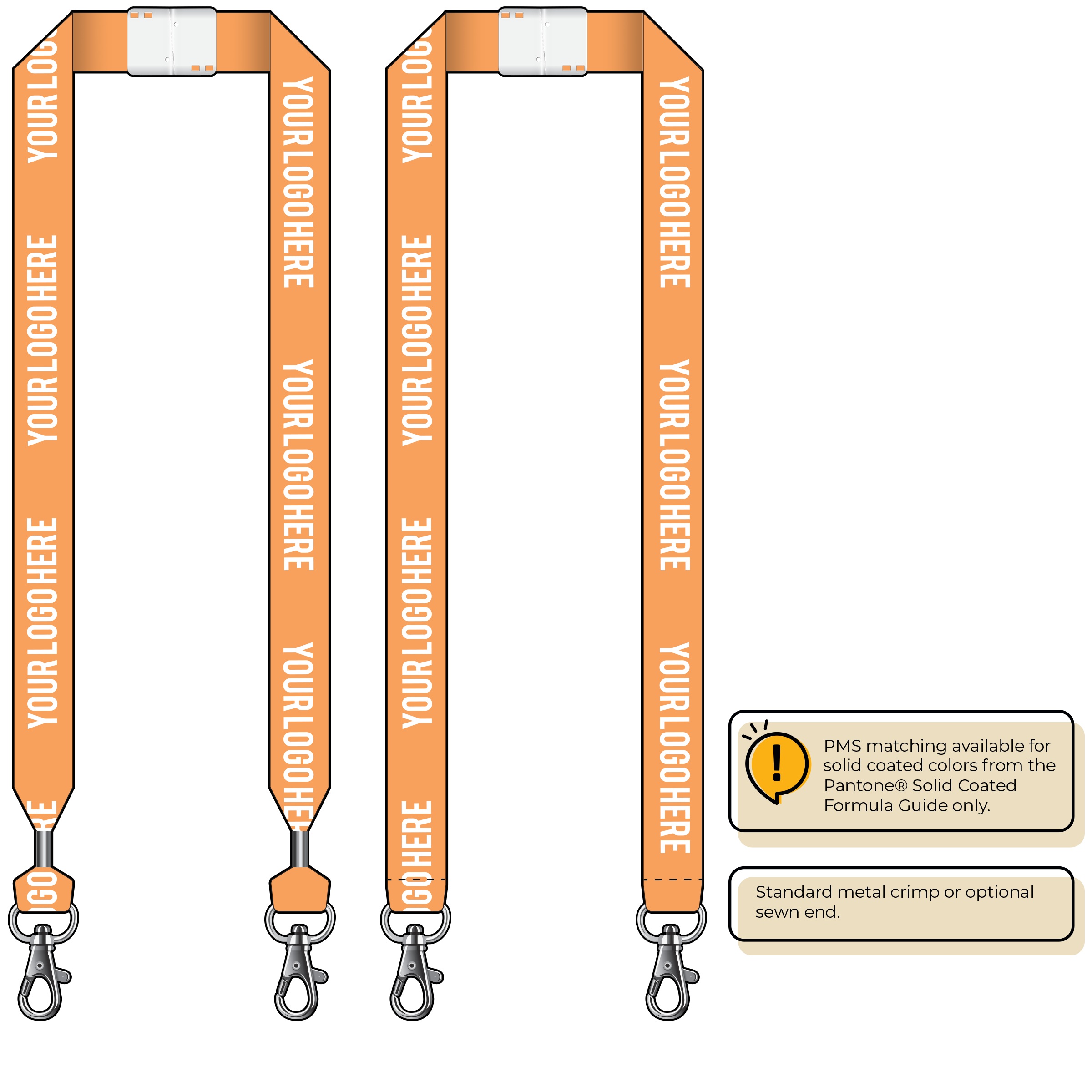 BHN014 | 1" Neon MicroWeave Silkscreen Lanyards :: DOUBLE ENDED