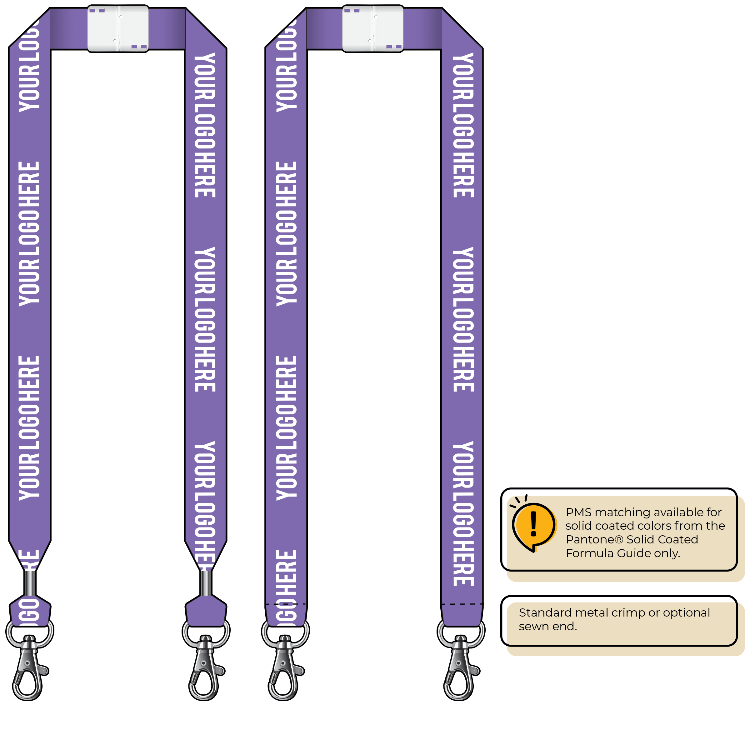 BHN014 | 1" Neon MicroWeave Silkscreen Lanyards :: DOUBLE ENDED