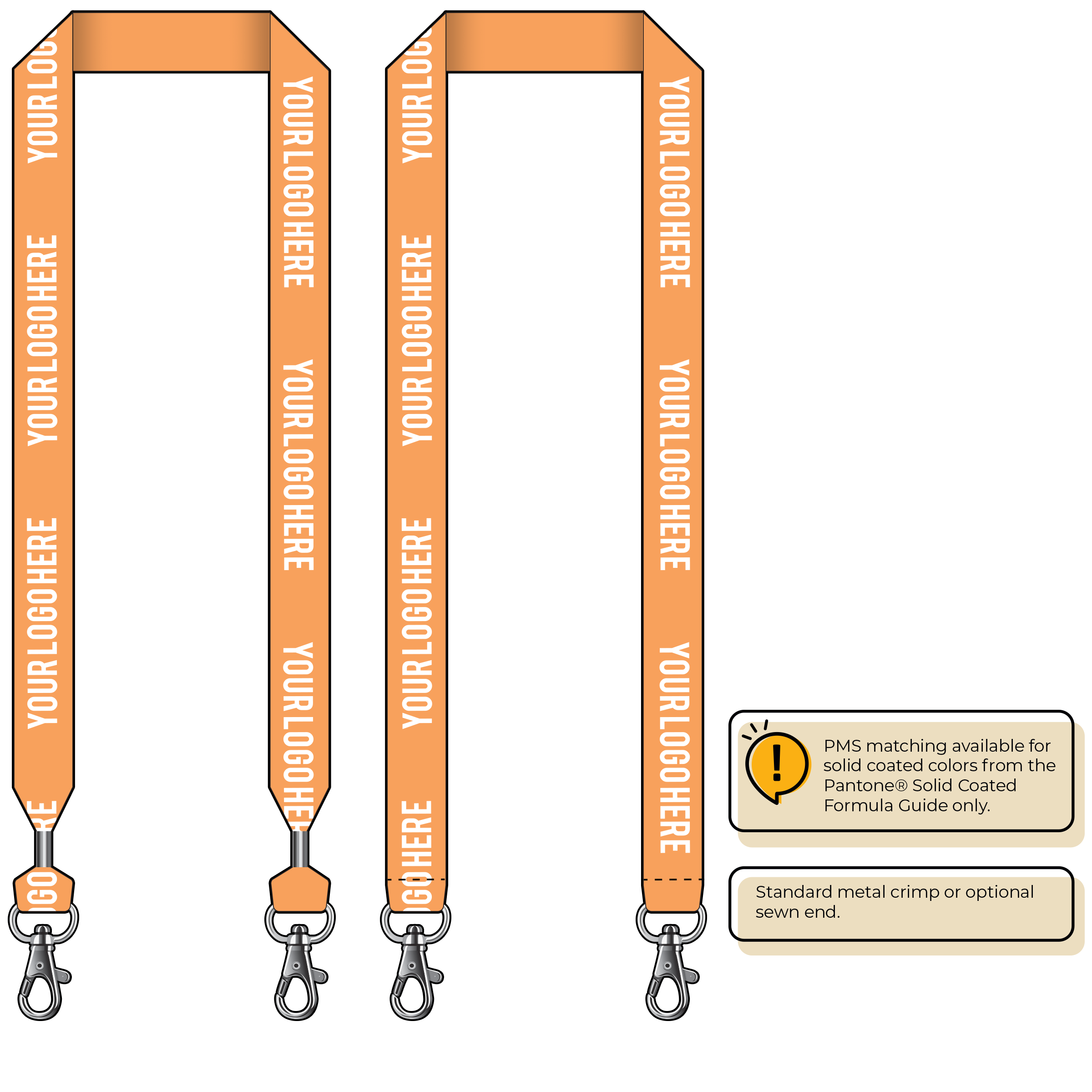 BHN014 | 1" Neon MicroWeave Silkscreen Lanyards :: DOUBLE ENDED