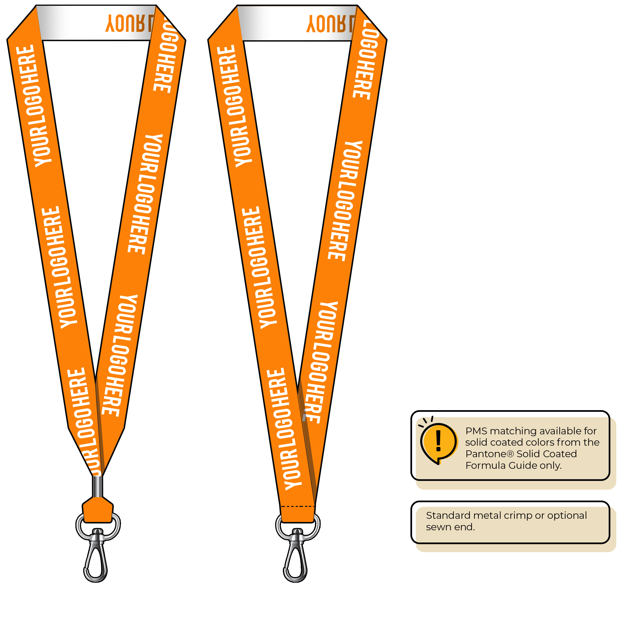 BH0024 | 1" Woven Lanyards :: NON-STANDARD END ATTACHMENTS