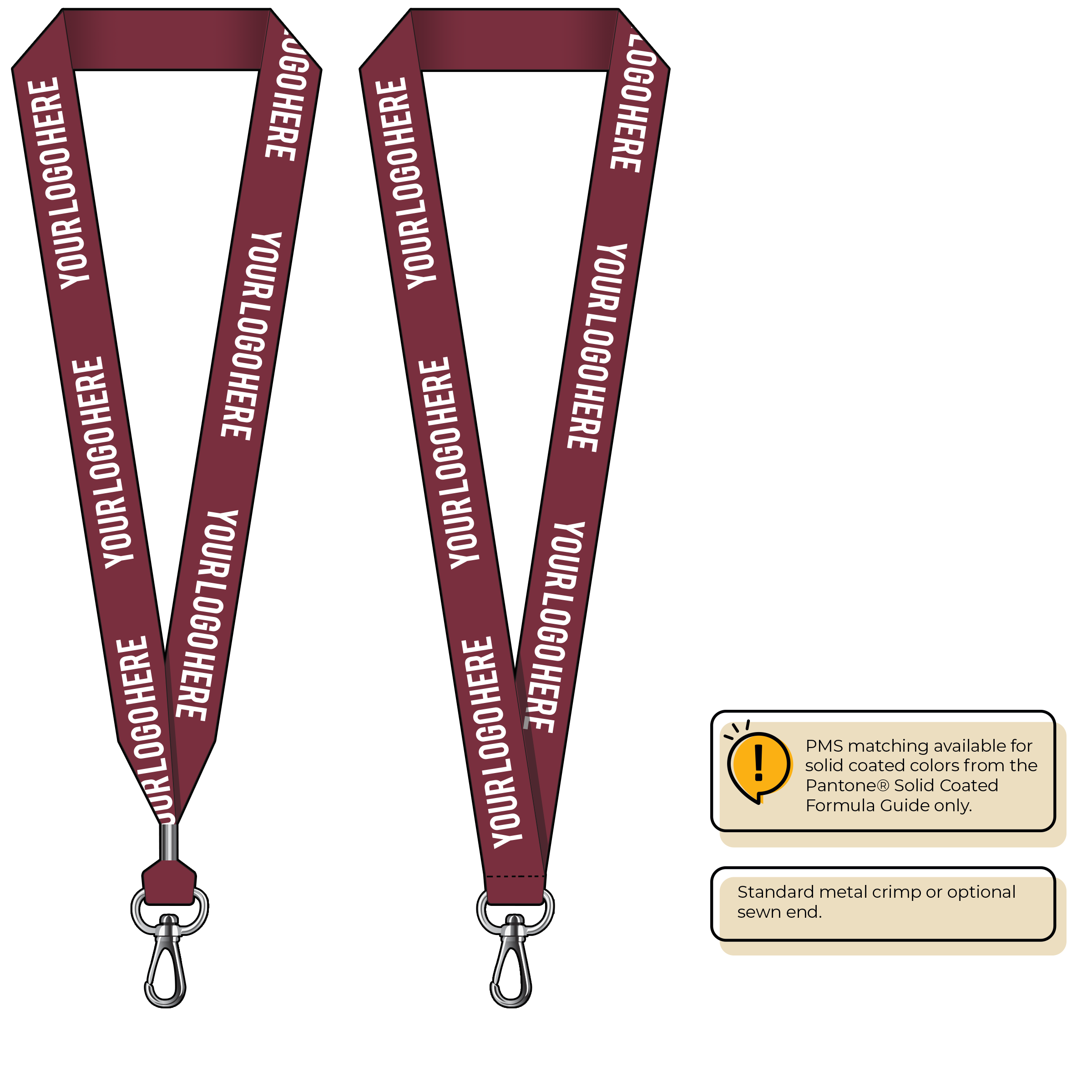 BH0014 | 1" MicroWeave Silkscreen Lanyards :: NON-STANDARD END ATTACHMENTS