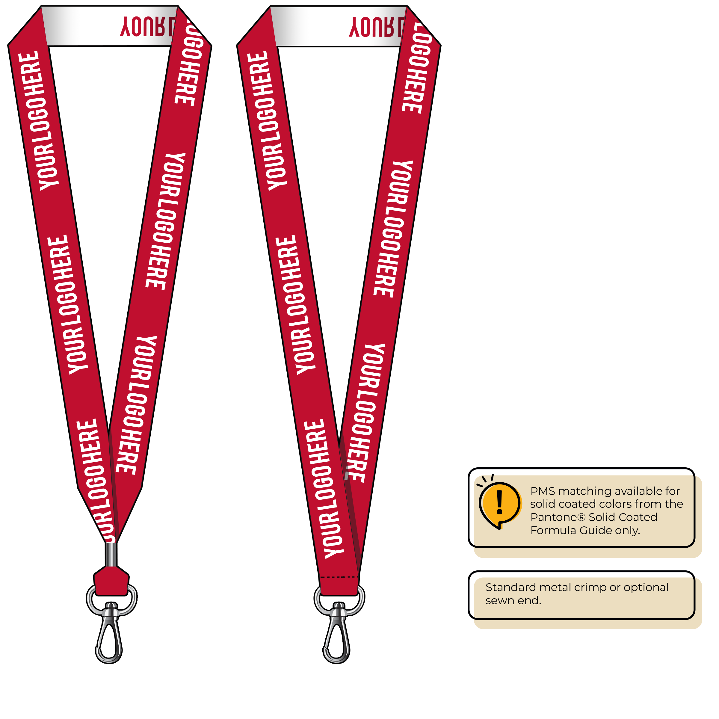 BH0024 | 1" Woven Lanyards :: NON-STANDARD END ATTACHMENTS