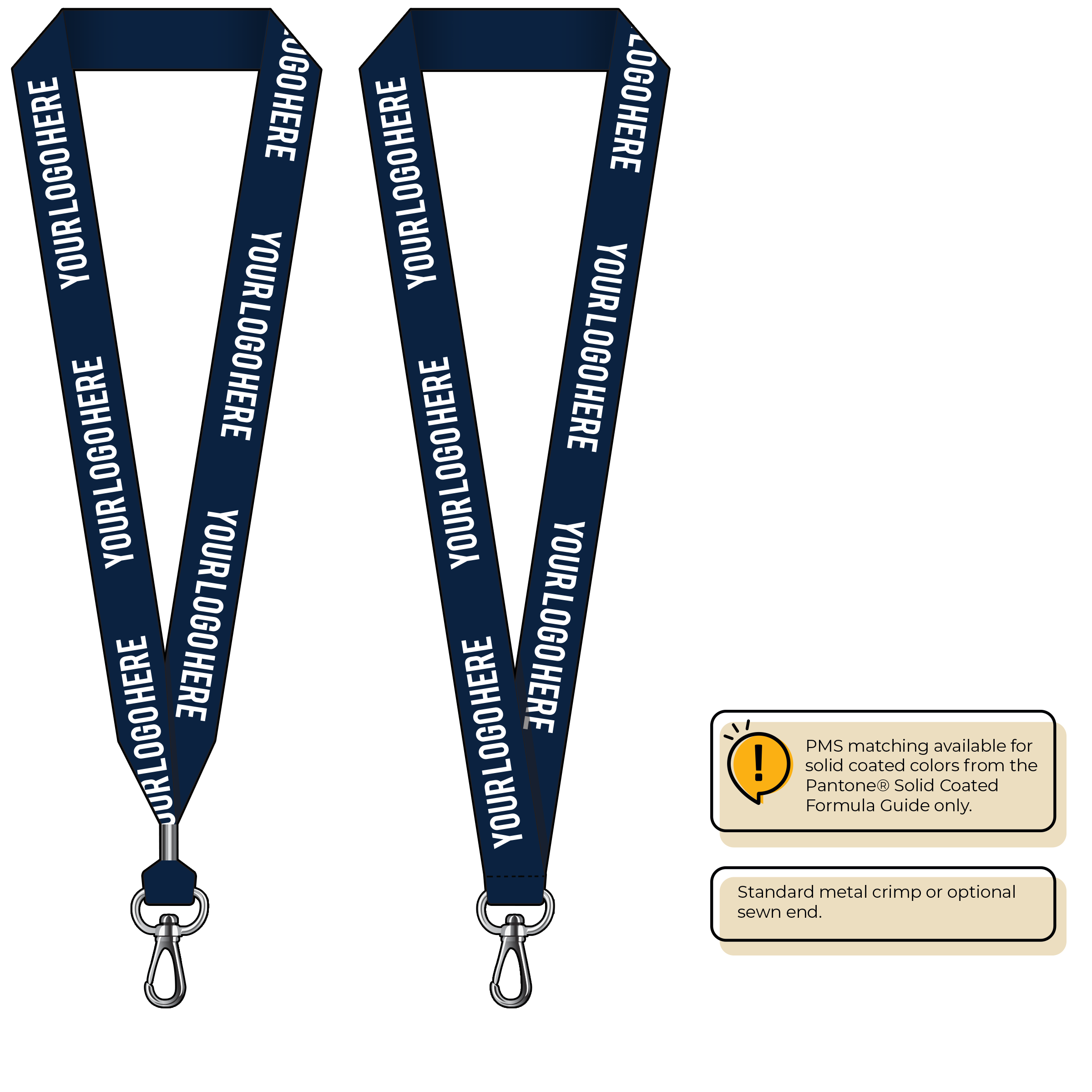 BH0014 | 1" MicroWeave Silkscreen Lanyards :: NON-STANDARD END ATTACHMENTS