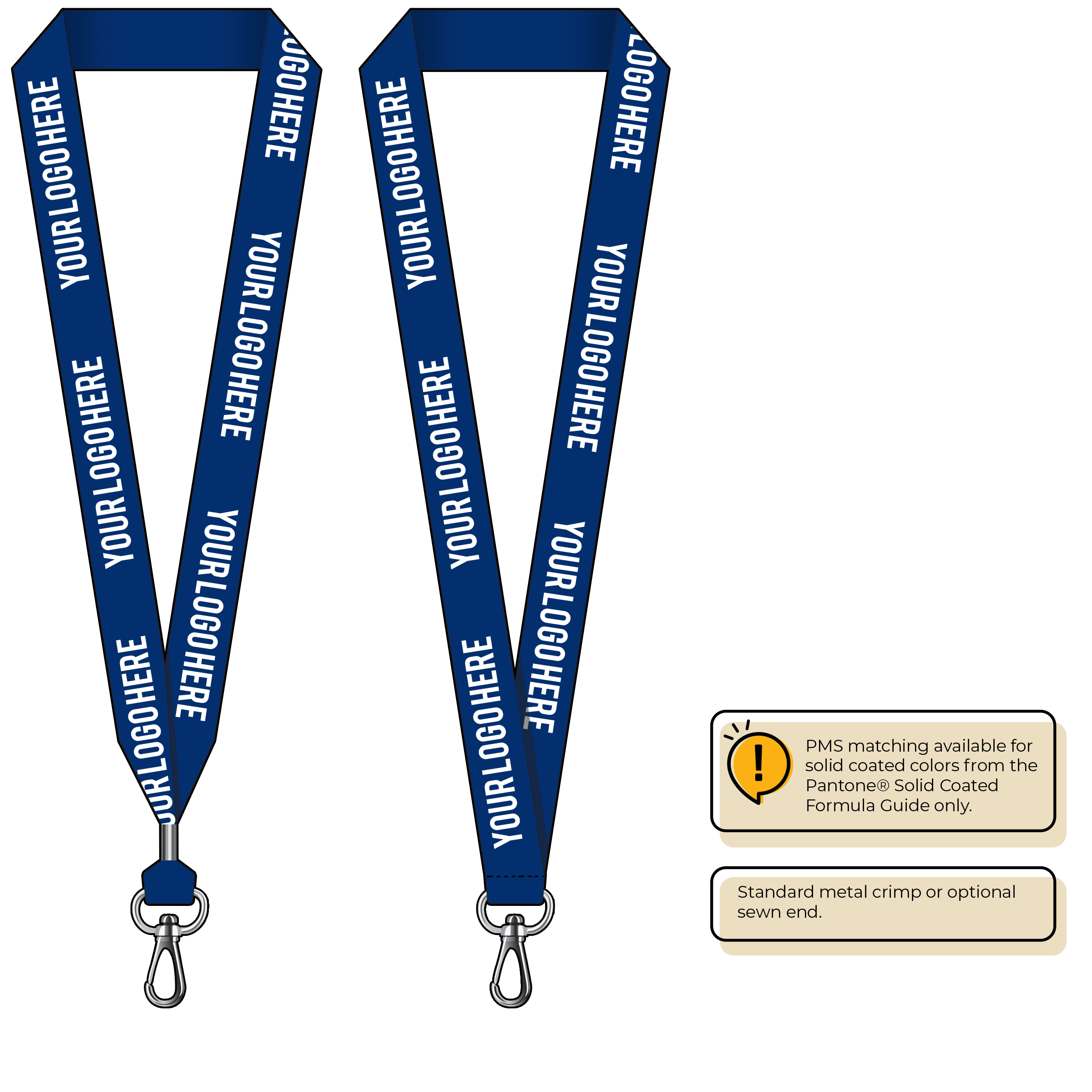 BH0014 | 1" MicroWeave Silkscreen Lanyards :: NON-STANDARD END ATTACHMENTS