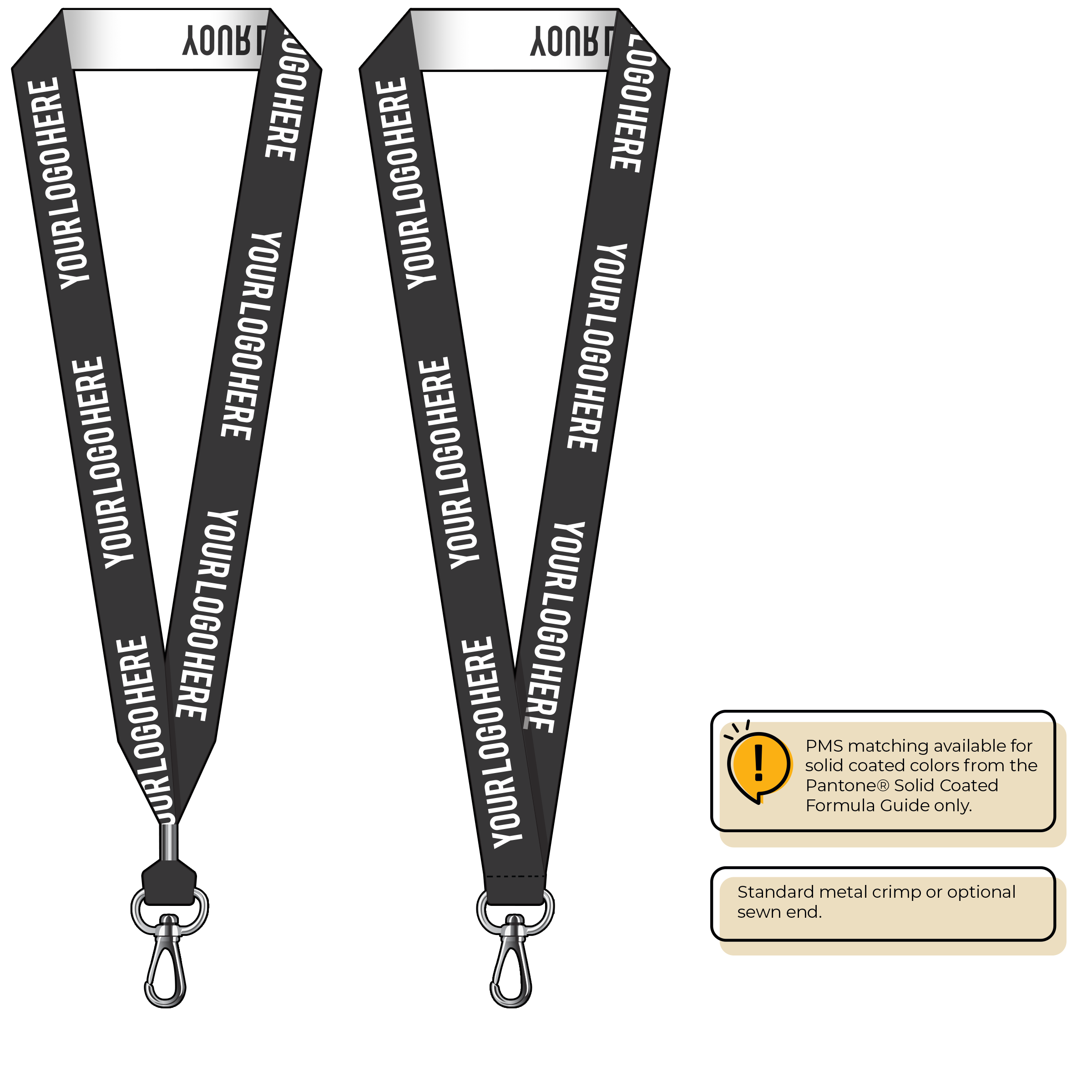 BH0024 | 1" Woven Lanyards :: NON-STANDARD END ATTACHMENTS