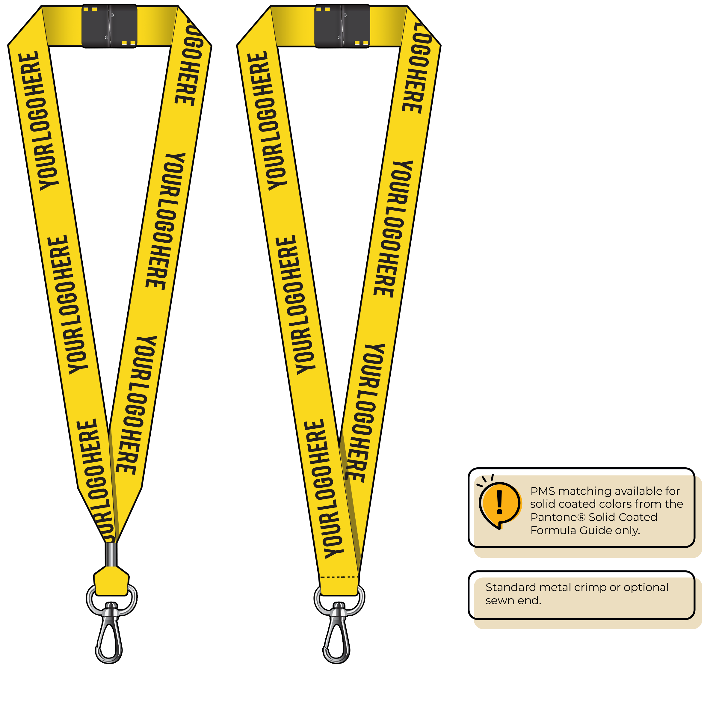 BH0014 | 1" MicroWeave Silkscreen Lanyards :: NON-STANDARD END ATTACHMENTS