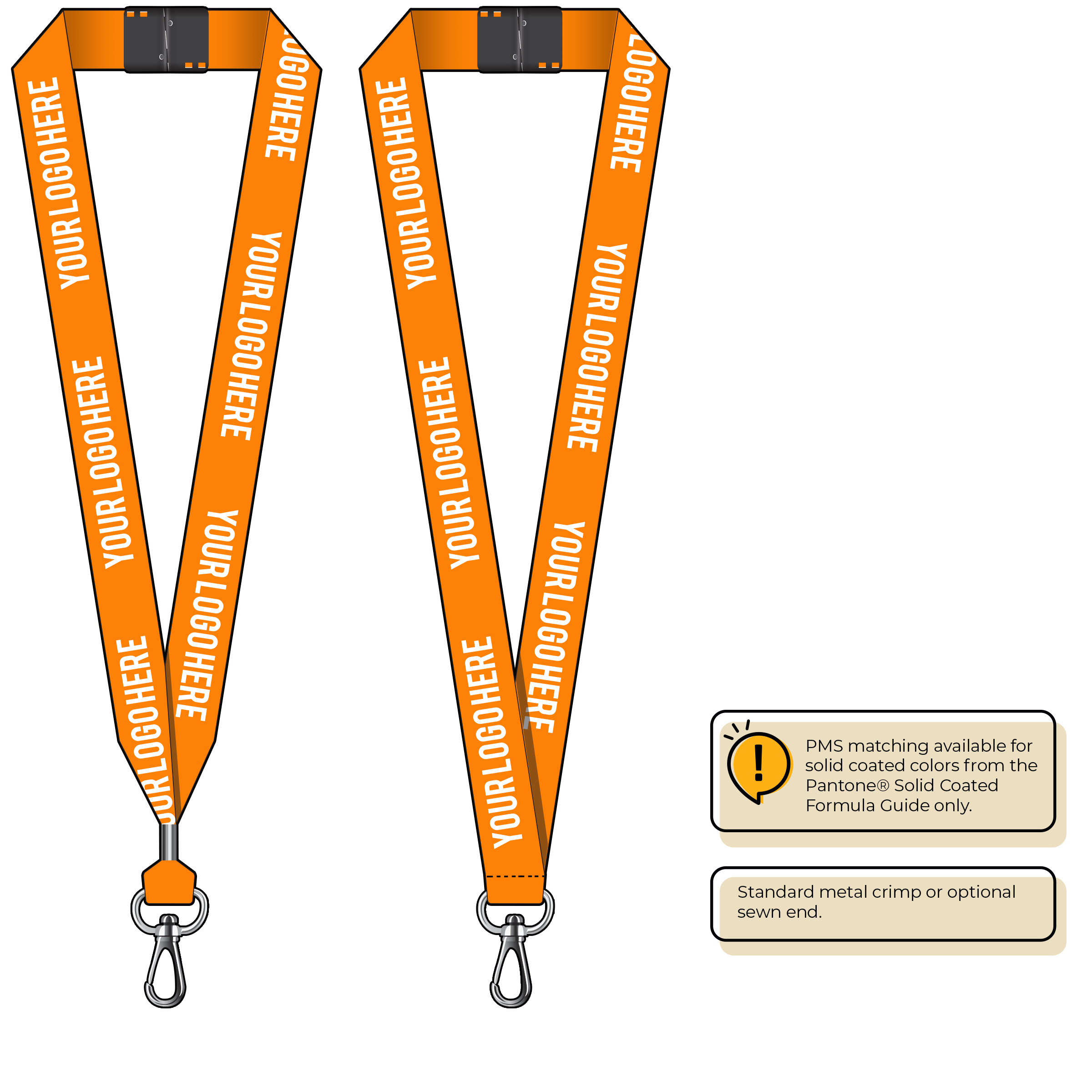 BH0014 | 1" MicroWeave Silkscreen Lanyards :: NON-STANDARD END ATTACHMENTS