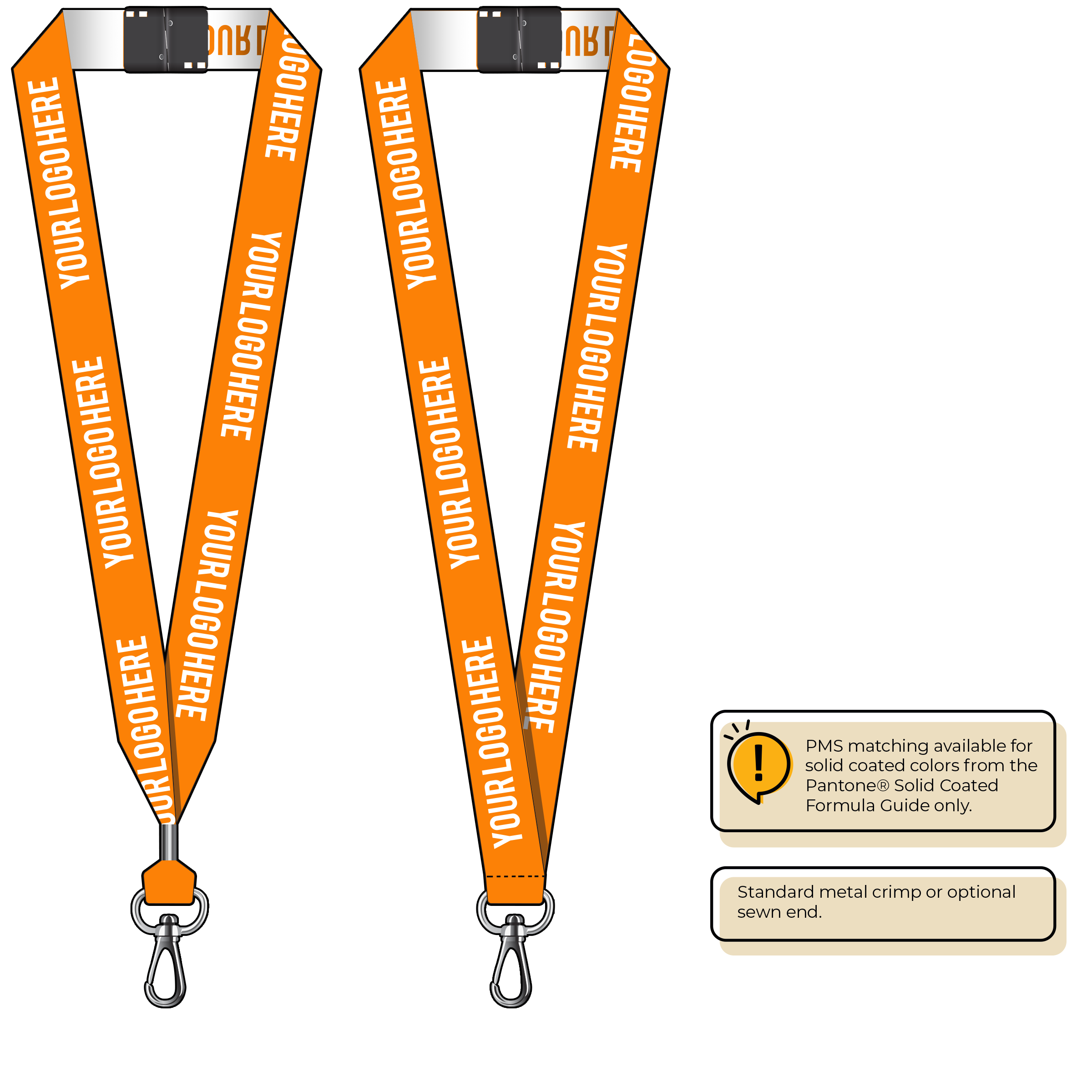 BH0024 | 1" Woven Lanyards :: NON-STANDARD END ATTACHMENTS