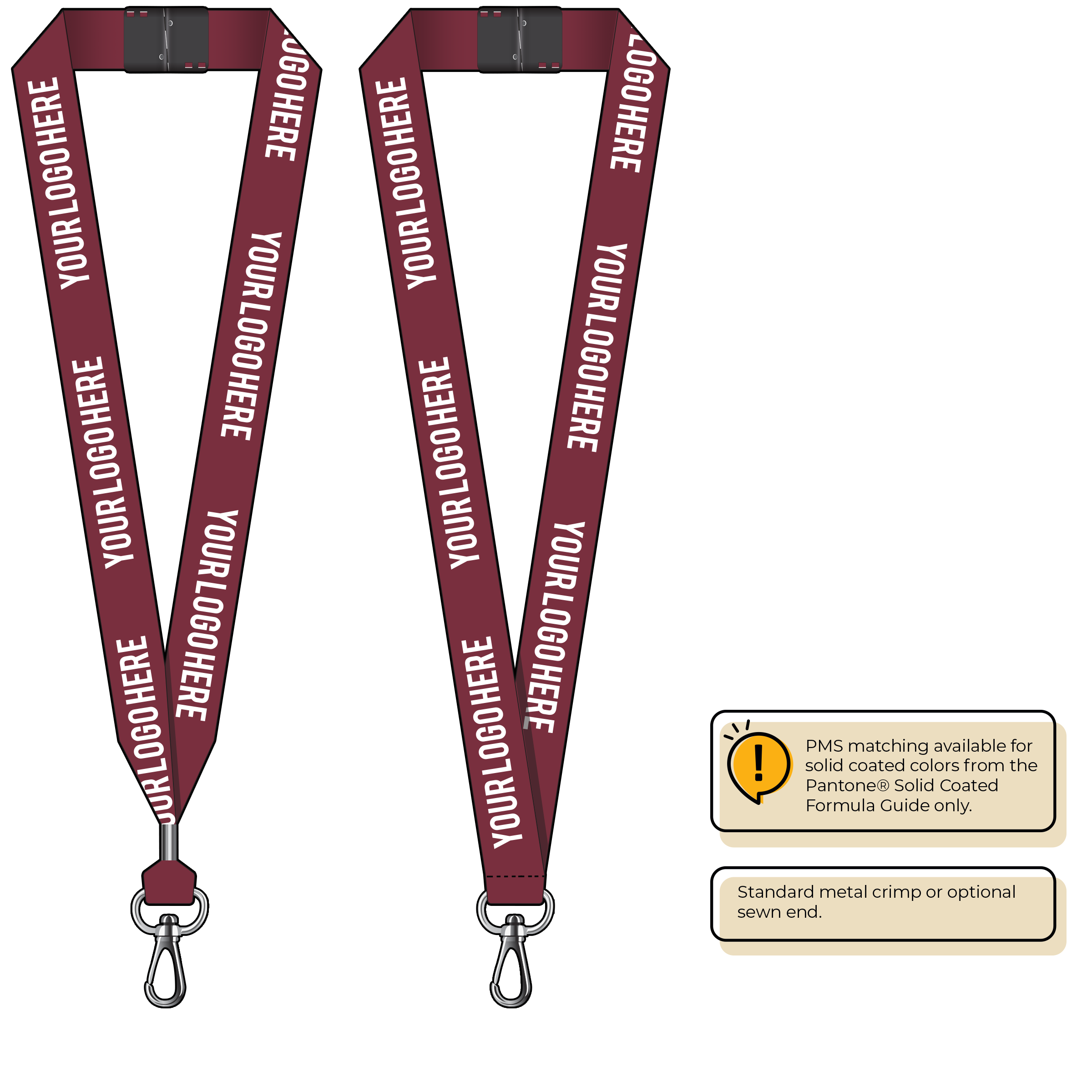 BH0014 | 1" MicroWeave Silkscreen Lanyards :: NON-STANDARD END ATTACHMENTS