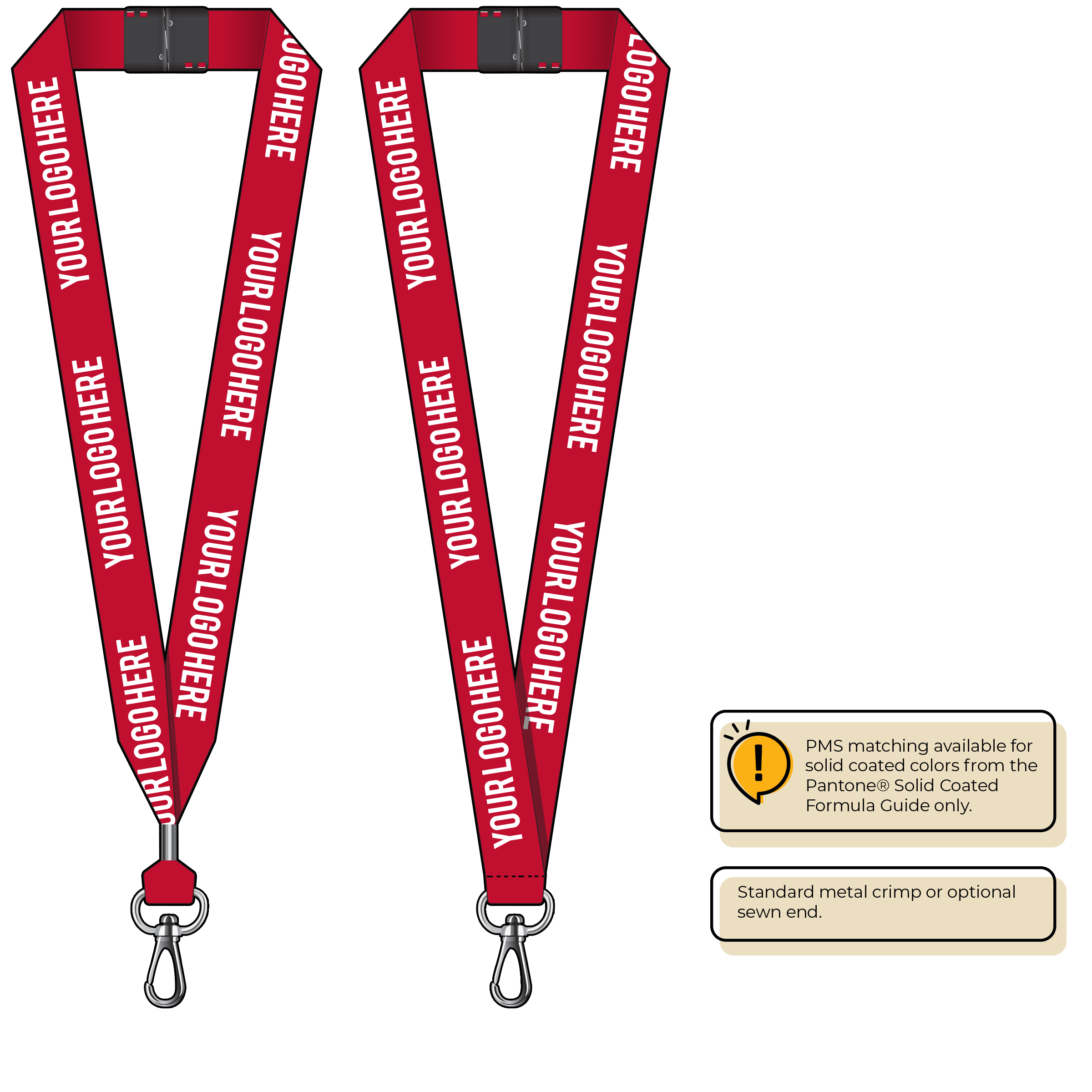 BH0014 | 1" MicroWeave Silkscreen Lanyards :: NON-STANDARD END ATTACHMENTS