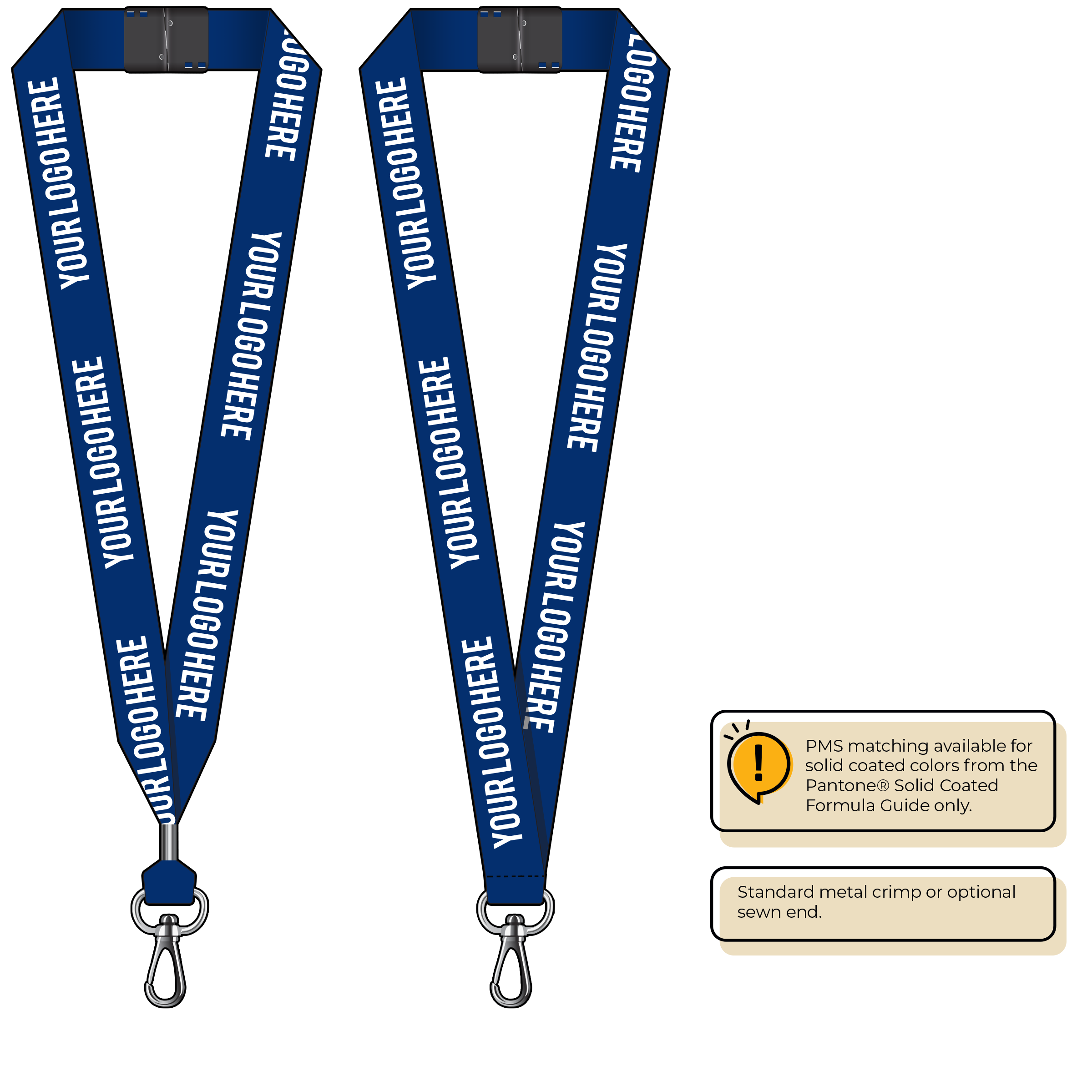 BH0014 | 1" MicroWeave Silkscreen Lanyards :: NON-STANDARD END ATTACHMENTS