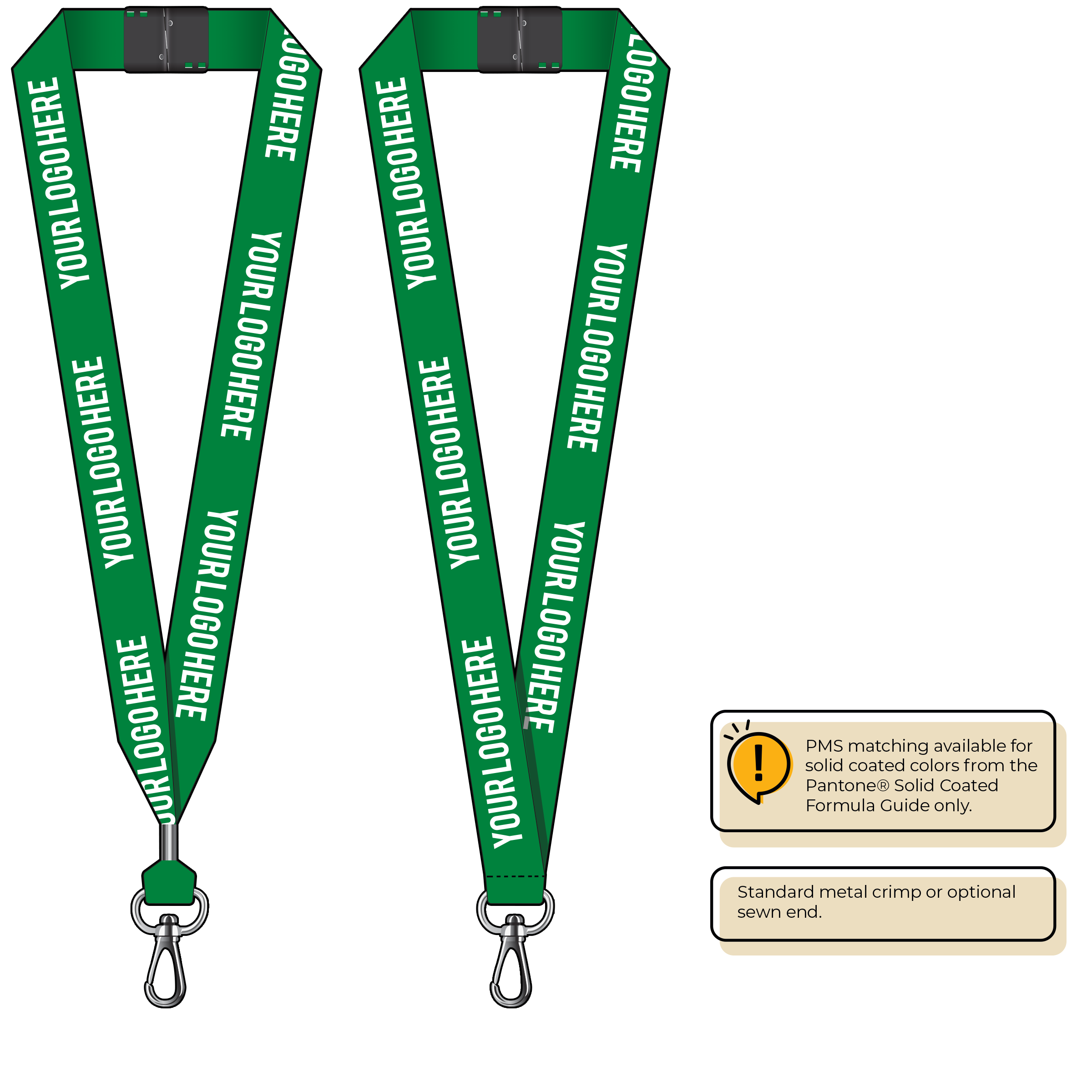 BH0014 | 1" MicroWeave Silkscreen Lanyards :: NON-STANDARD END ATTACHMENTS