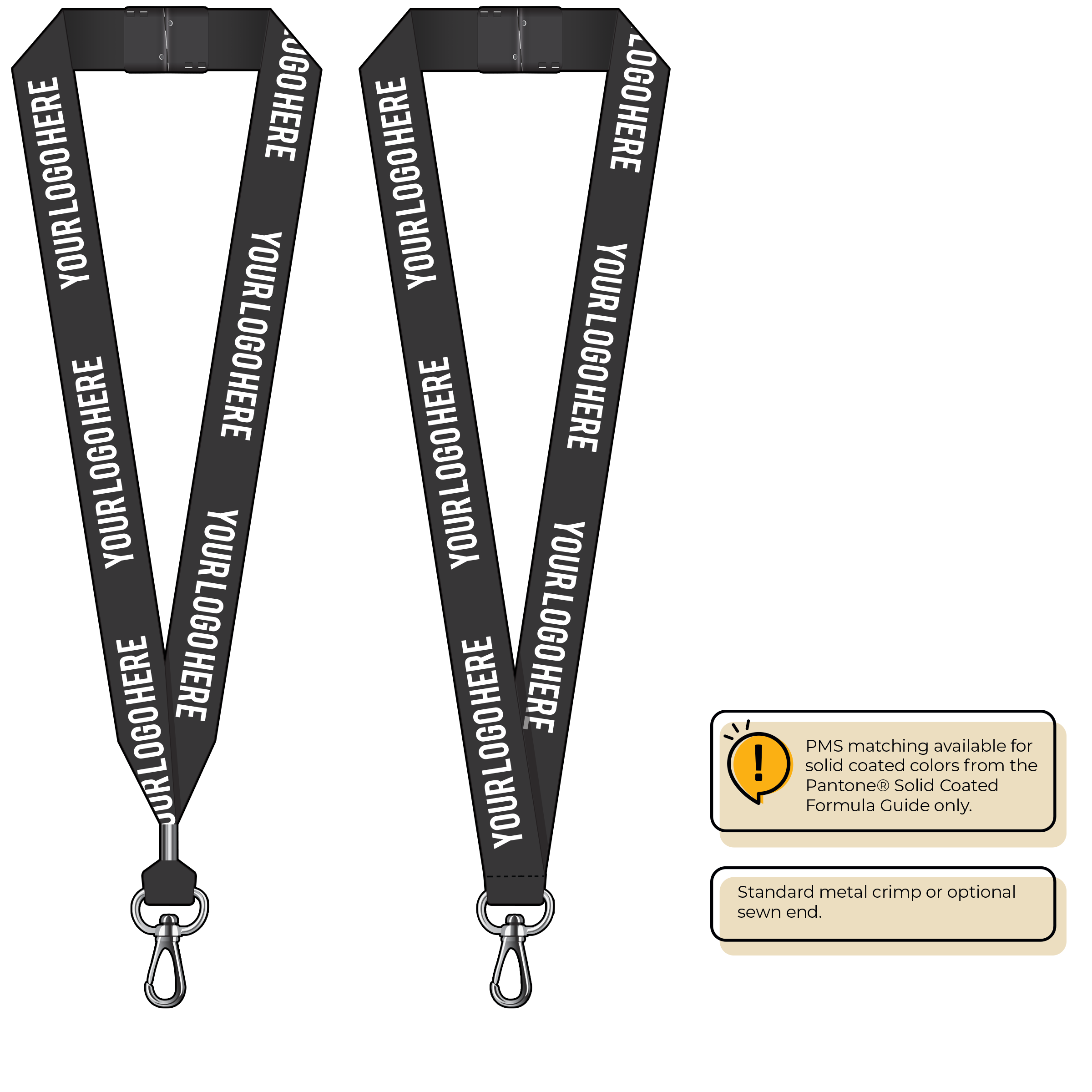 BH0014 | 1" MicroWeave Silkscreen Lanyards :: NON-STANDARD END ATTACHMENTS