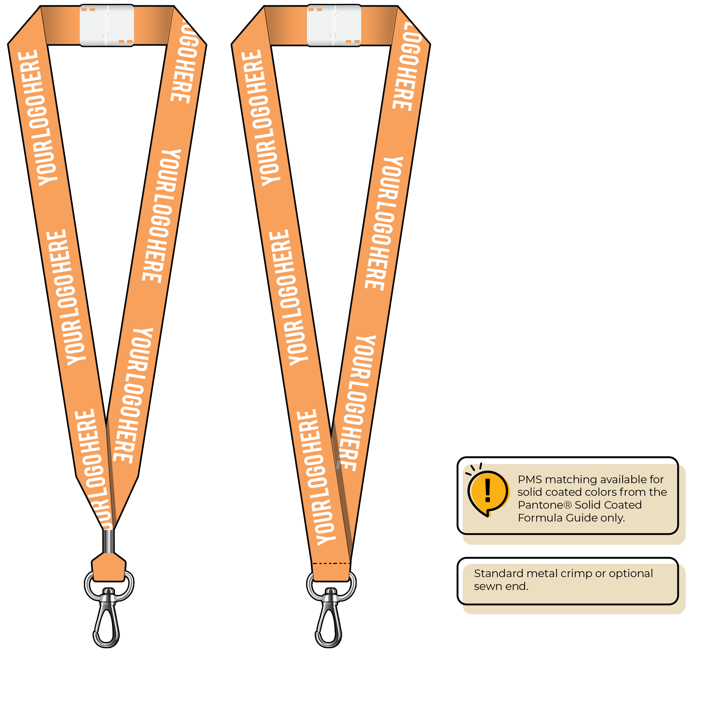 BHN014 | 1" Neon MicroWeave Silkscreen Lanyards :: NON-STANDARD END ATTACHMENTS