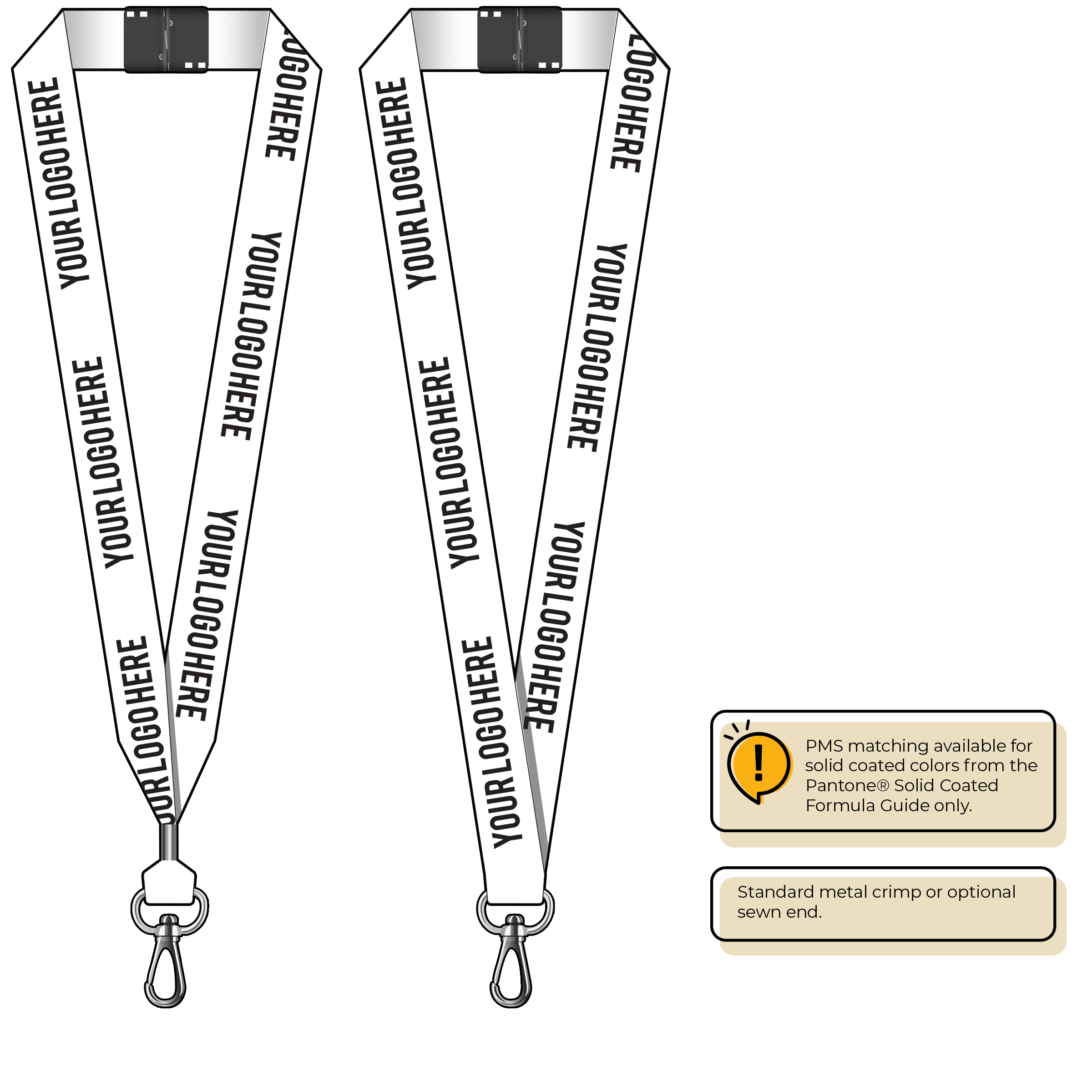 BH0014 | 1" MicroWeave Silkscreen Lanyards :: NON-STANDARD END ATTACHMENTS