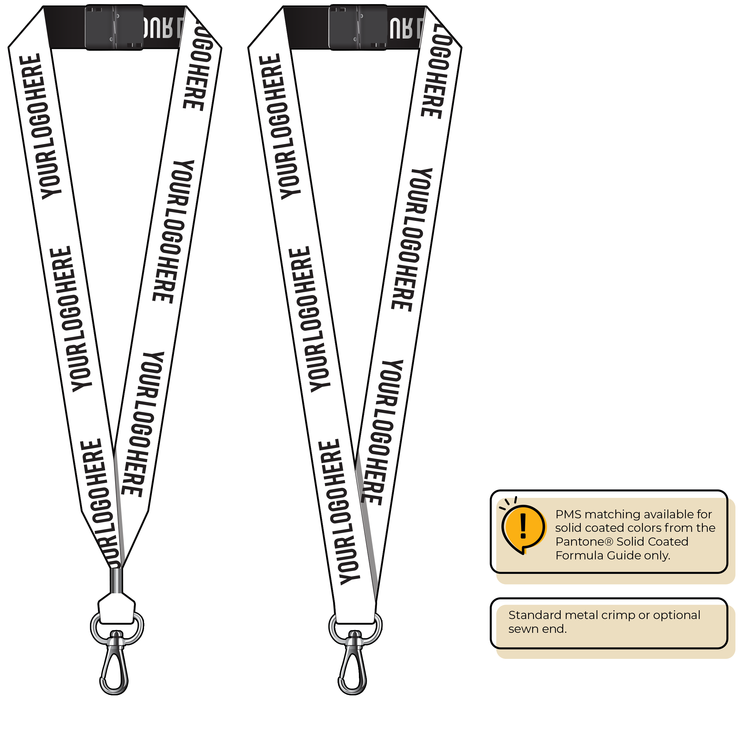 BH0024 | 1" Woven Lanyards :: NON-STANDARD END ATTACHMENTS