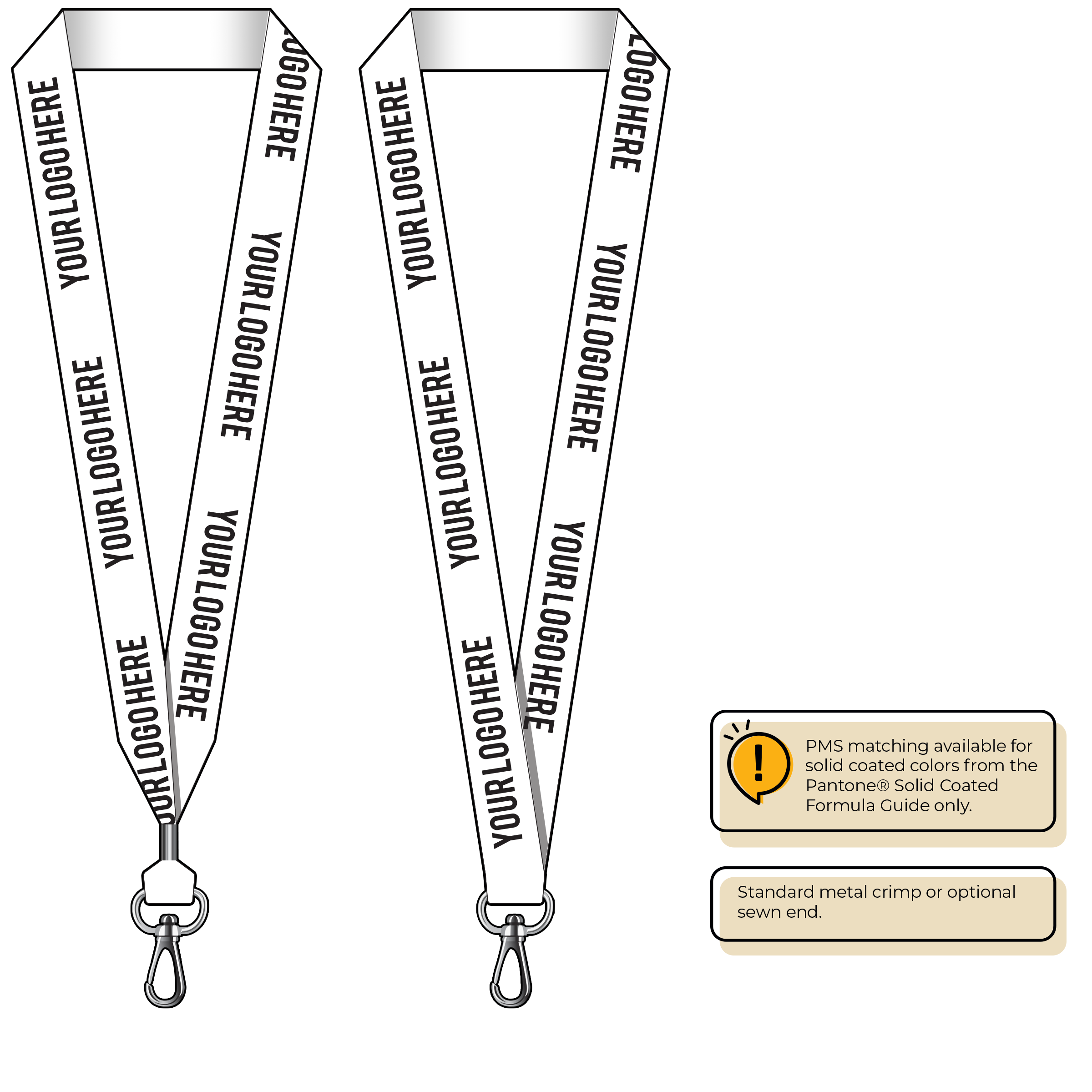 BH0014 | 1" MicroWeave Silkscreen Lanyards :: NON-STANDARD END ATTACHMENTS