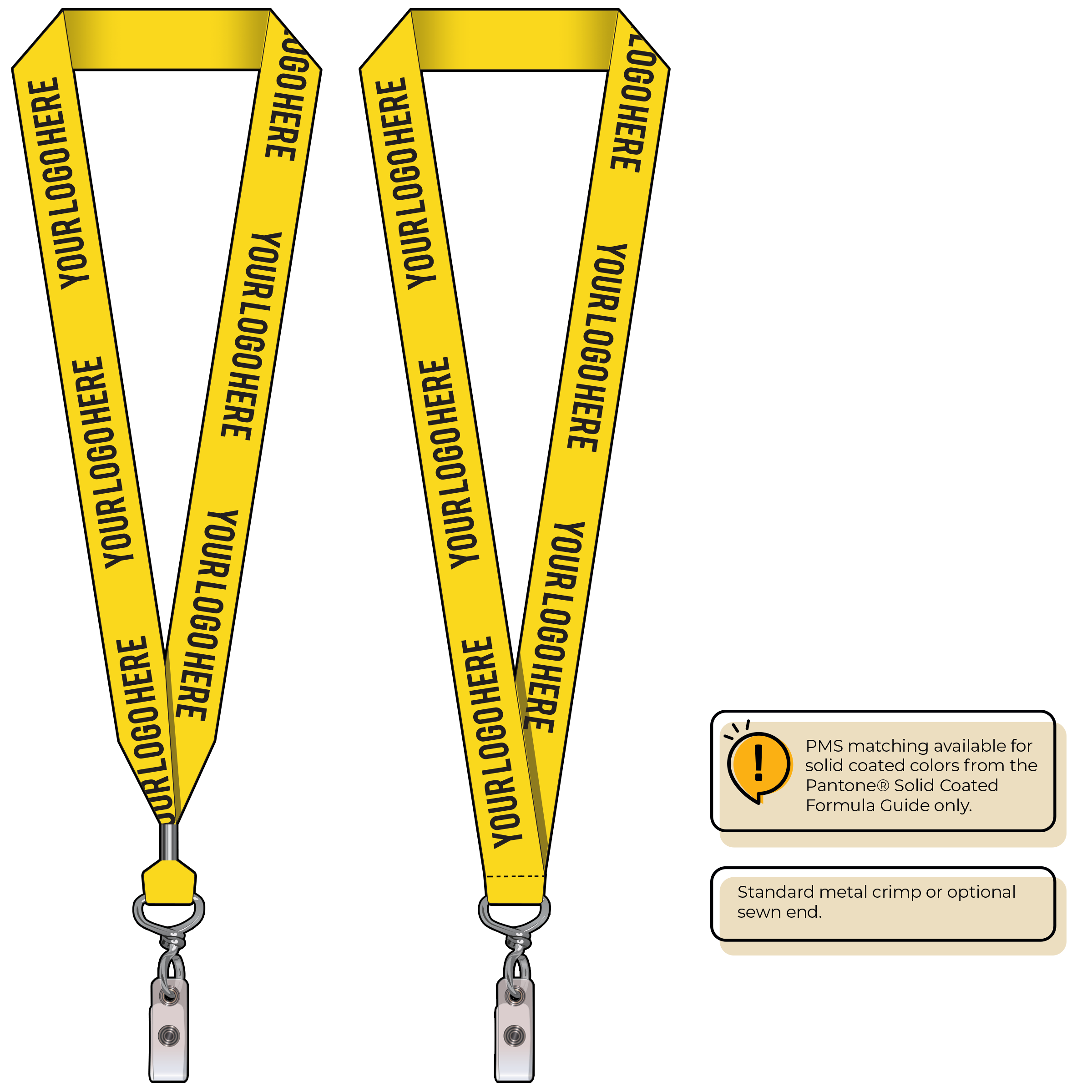 BH0014 | 1" MicroWeave Silkscreen Lanyards :: NON-STANDARD END ATTACHMENTS