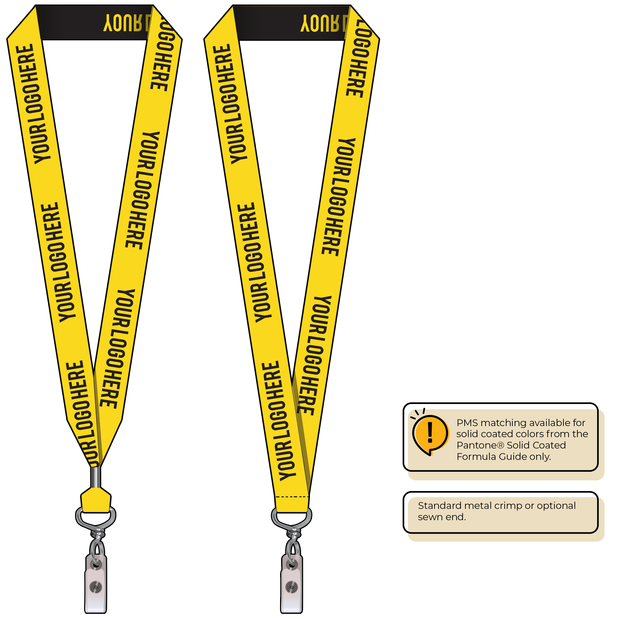BH0024 | 1" Woven Lanyards :: NON-STANDARD END ATTACHMENTS