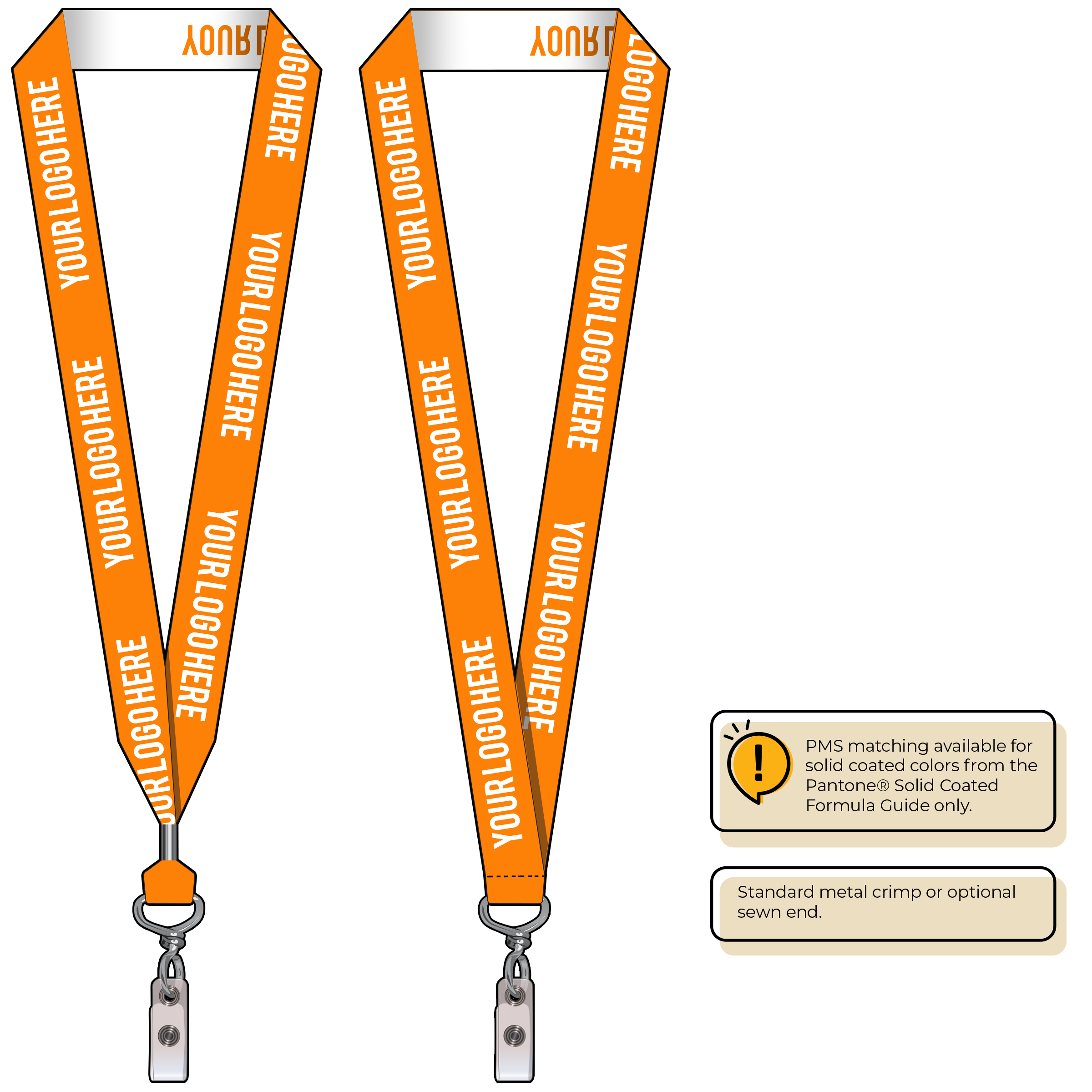 BH0024 | 1" Woven Lanyards :: NON-STANDARD END ATTACHMENTS