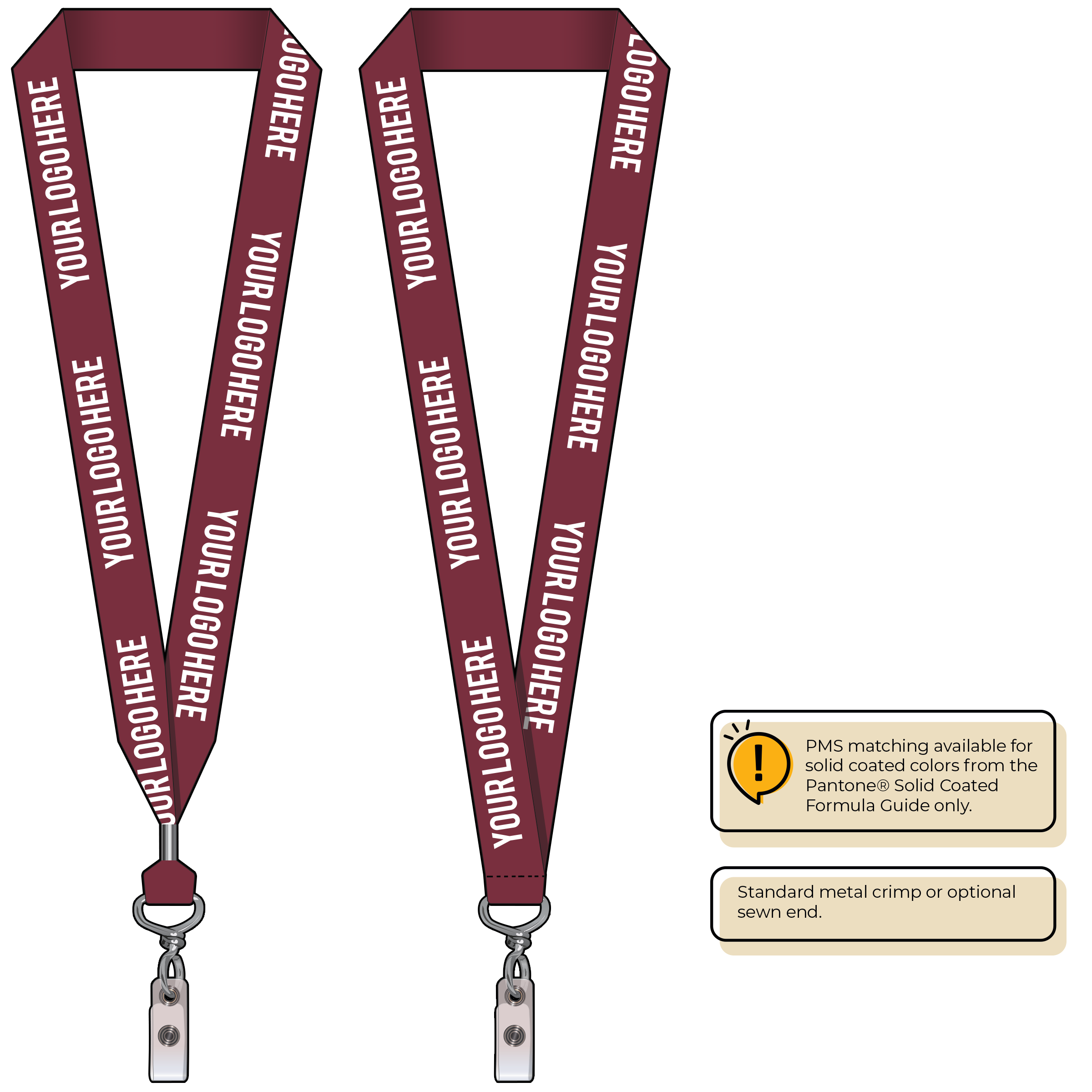 BH0014 | 1" MicroWeave Silkscreen Lanyards :: NON-STANDARD END ATTACHMENTS