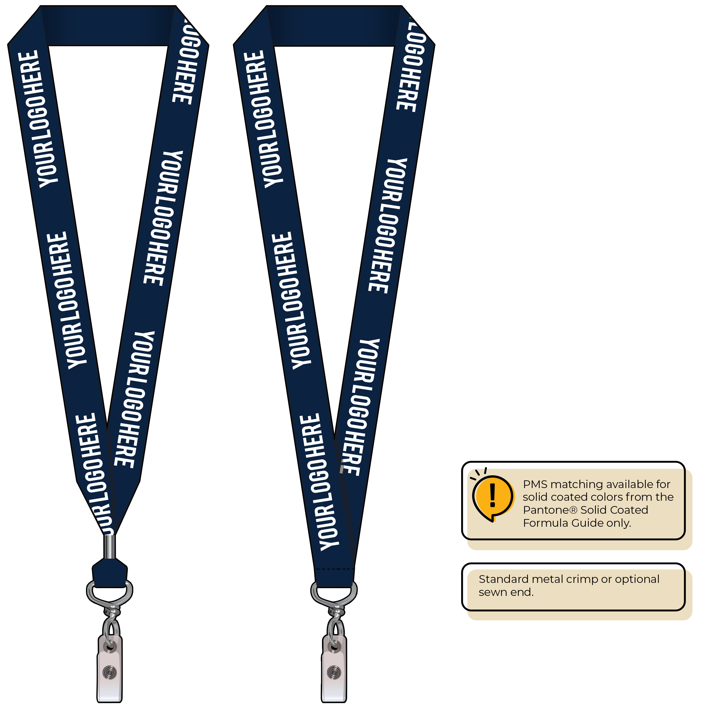 BH0014 | 1" MicroWeave Silkscreen Lanyards :: NON-STANDARD END ATTACHMENTS