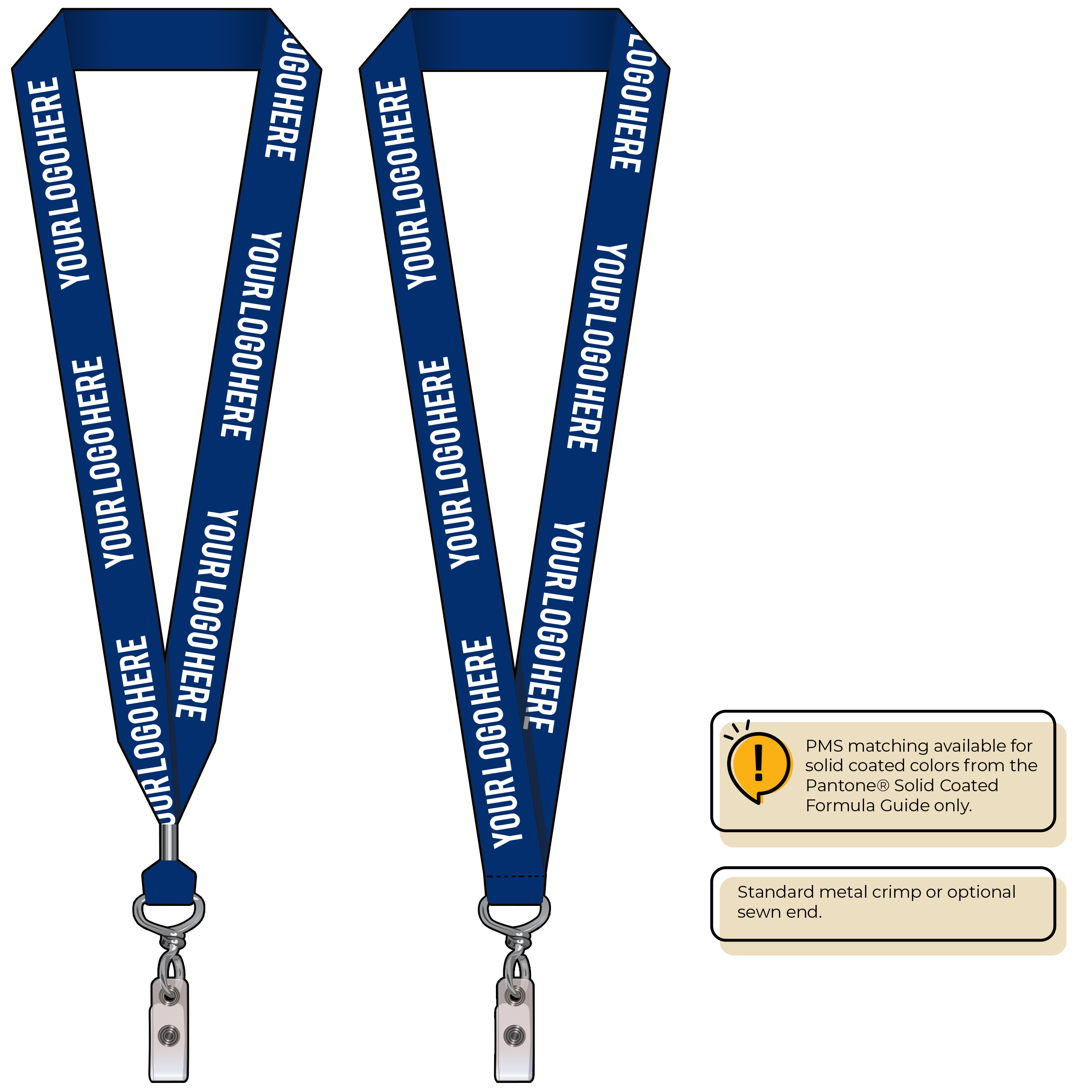 BH0014 | 1" MicroWeave Silkscreen Lanyards :: NON-STANDARD END ATTACHMENTS
