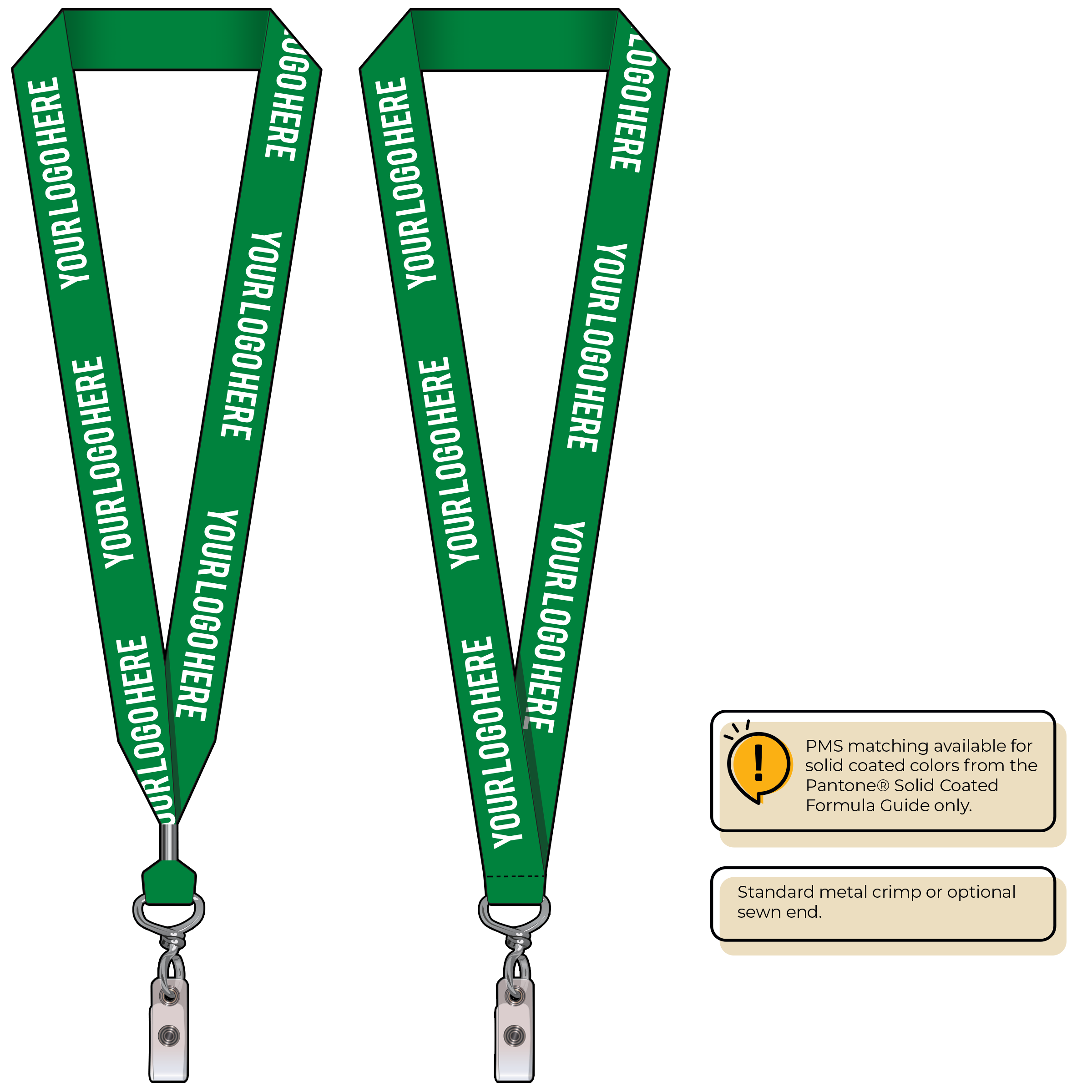 BH0014 | 1" MicroWeave Silkscreen Lanyards :: NON-STANDARD END ATTACHMENTS