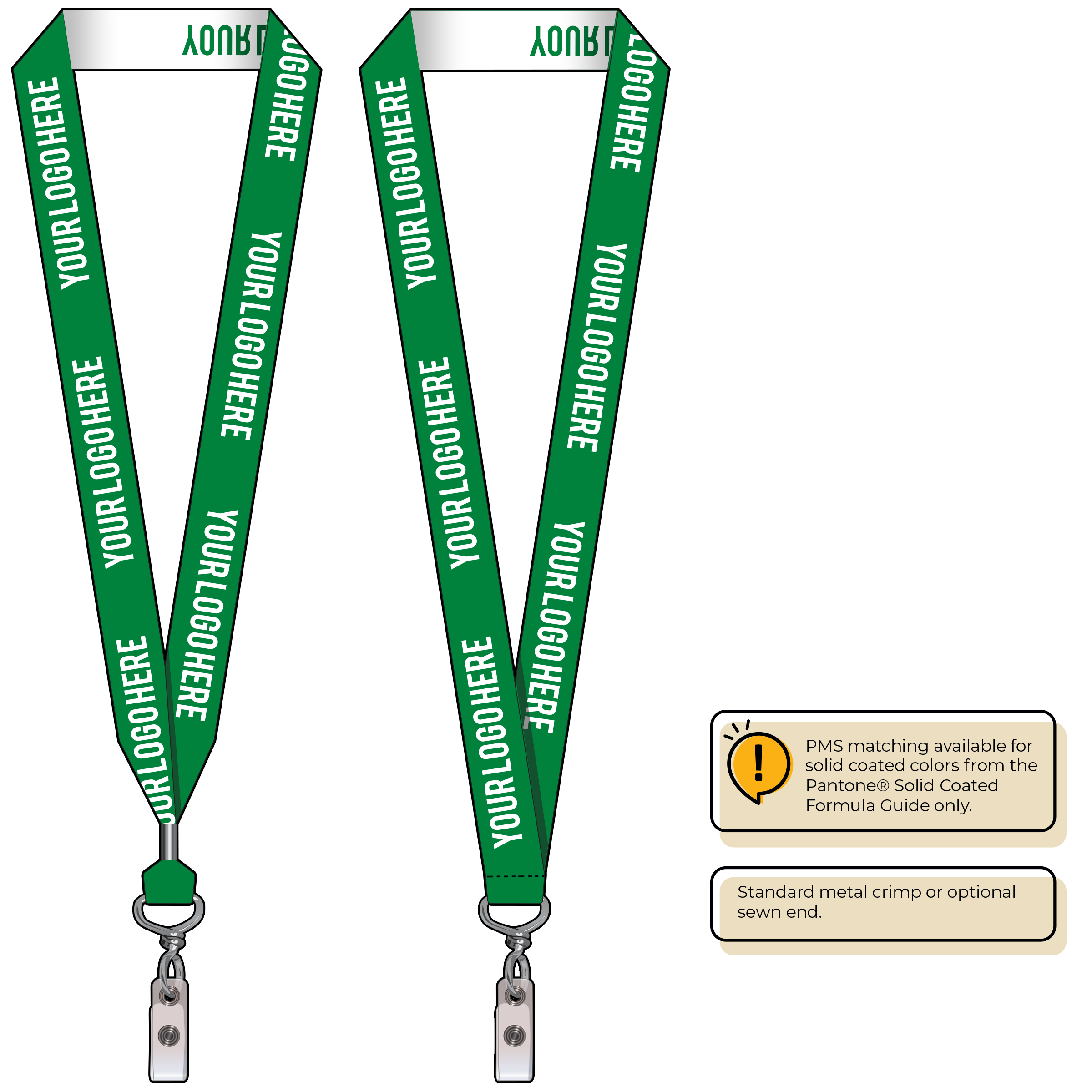 BH0024 | 1" Woven Lanyards :: NON-STANDARD END ATTACHMENTS