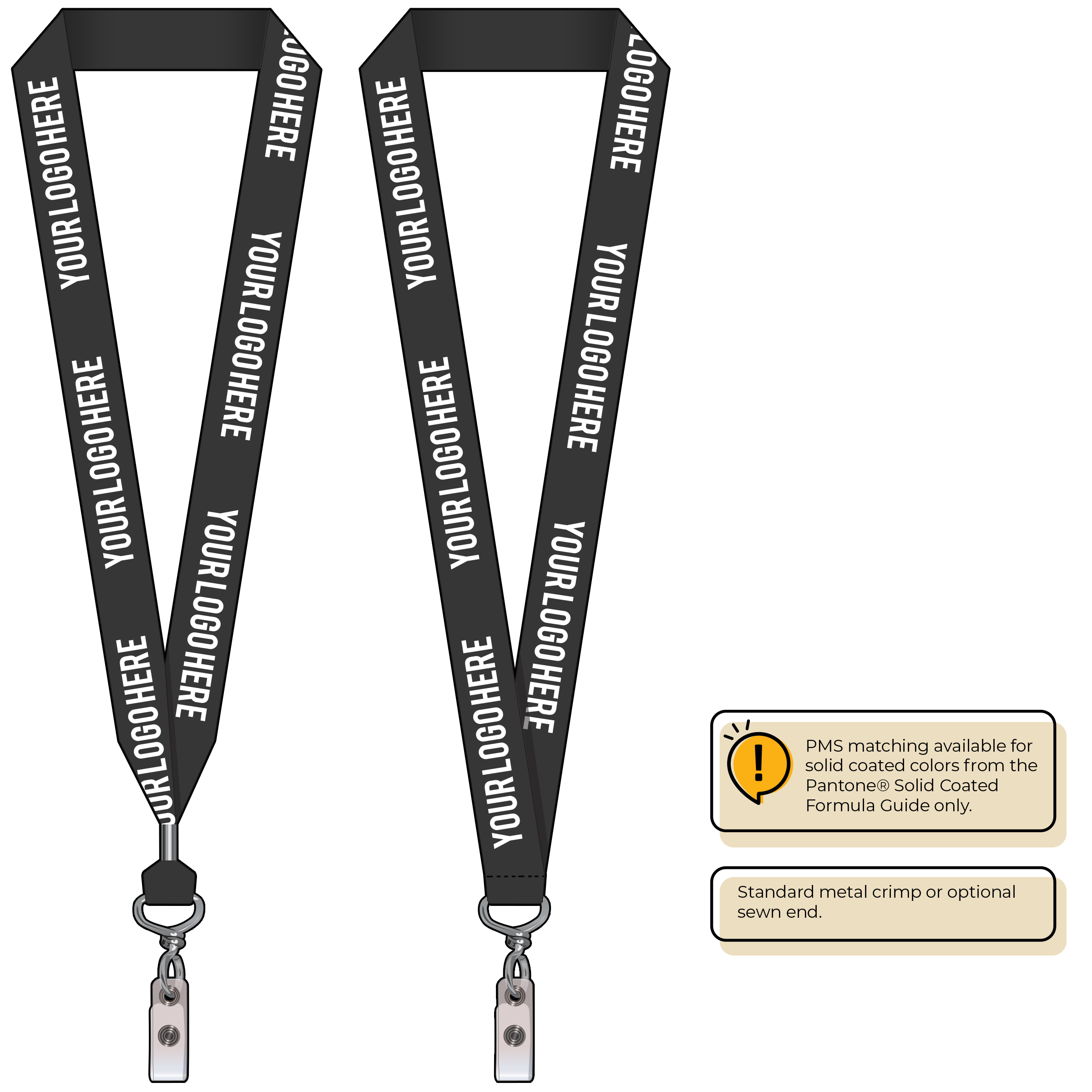 BH0014 | 1" MicroWeave Silkscreen Lanyards :: NON-STANDARD END ATTACHMENTS