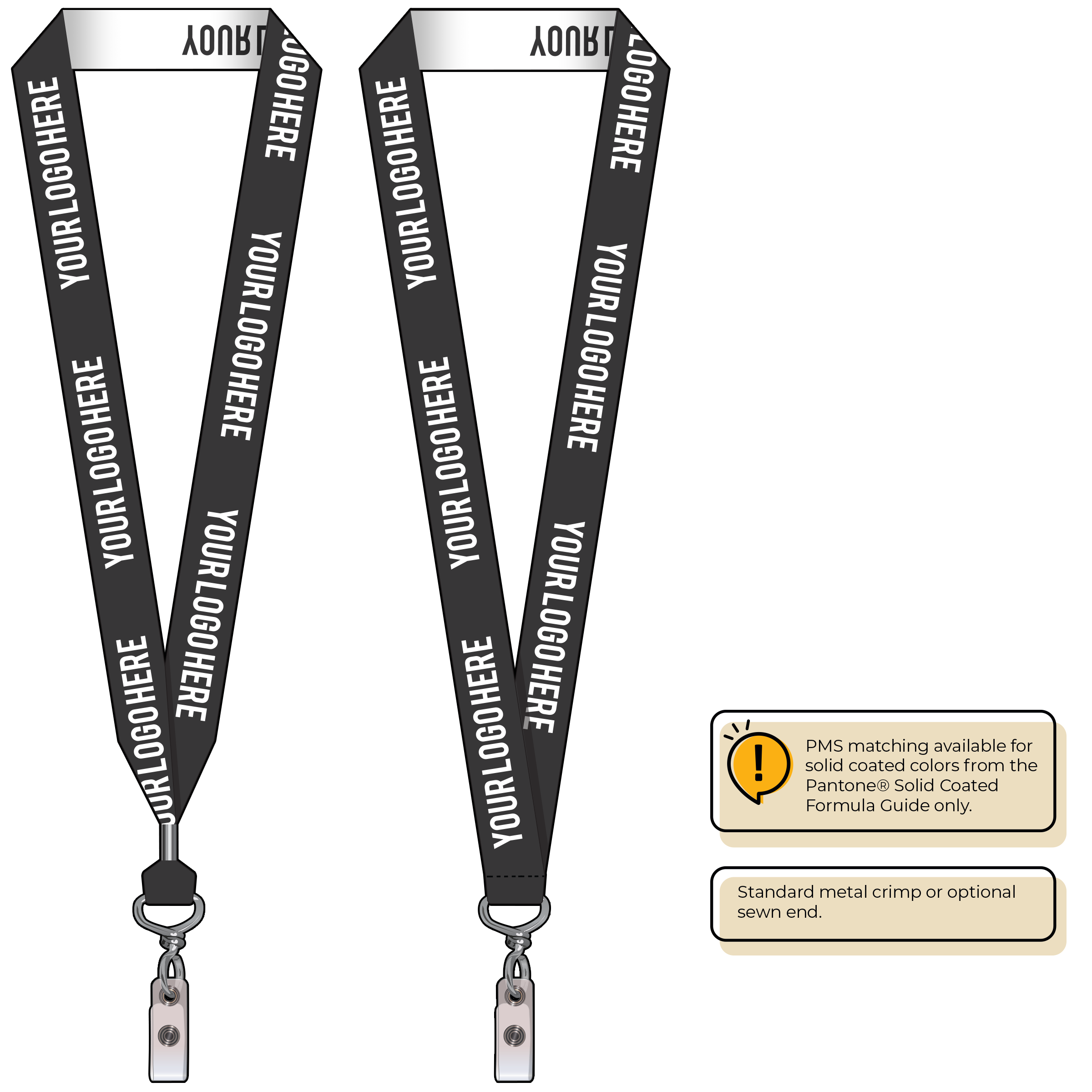 BH0024 | 1" Woven Lanyards :: NON-STANDARD END ATTACHMENTS