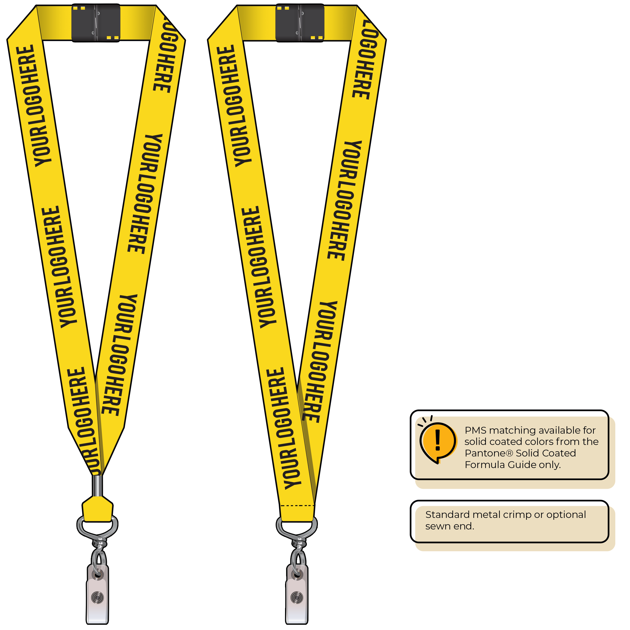BH0014 | 1" MicroWeave Silkscreen Lanyards :: NON-STANDARD END ATTACHMENTS