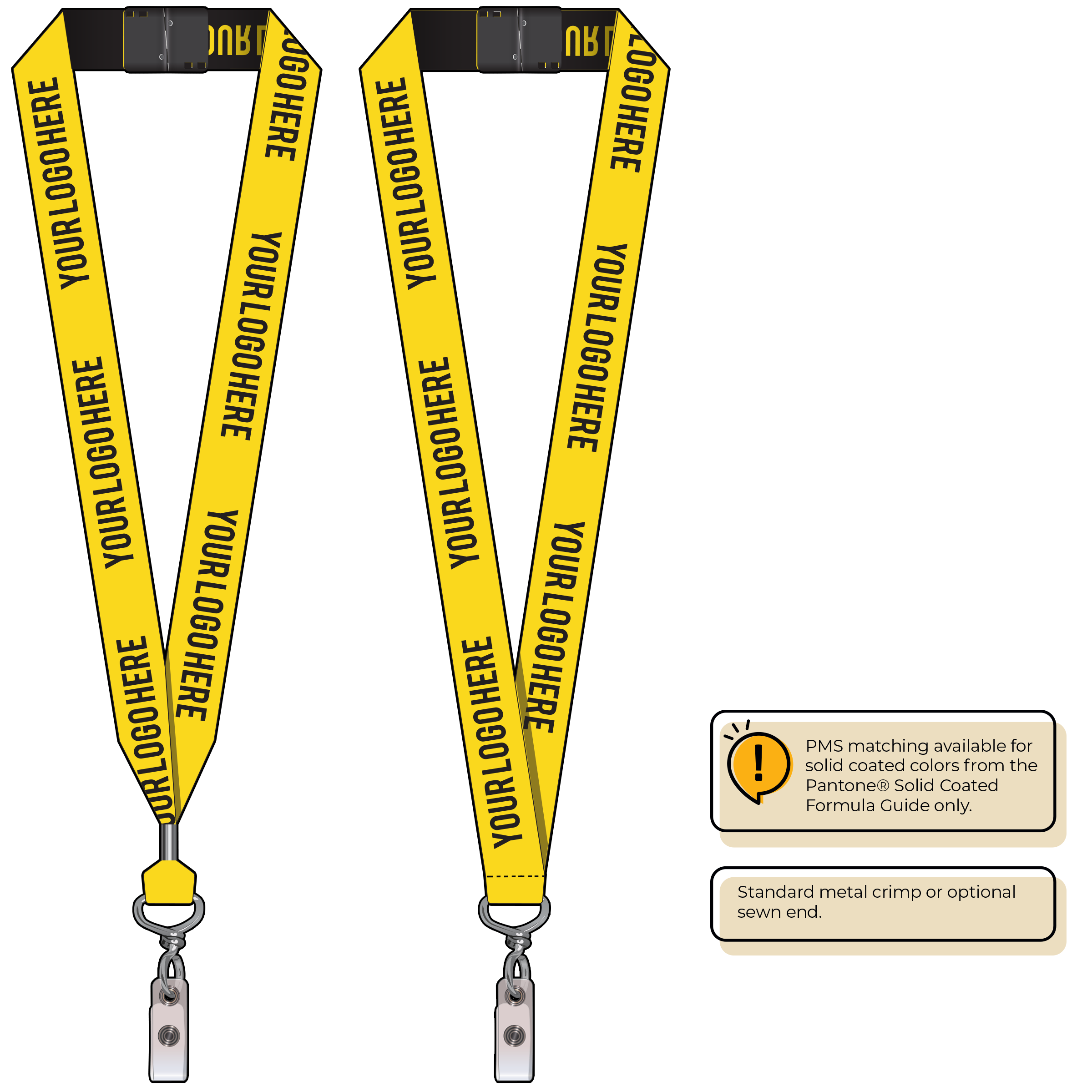 BH0024 | 1" Woven Lanyards :: NON-STANDARD END ATTACHMENTS