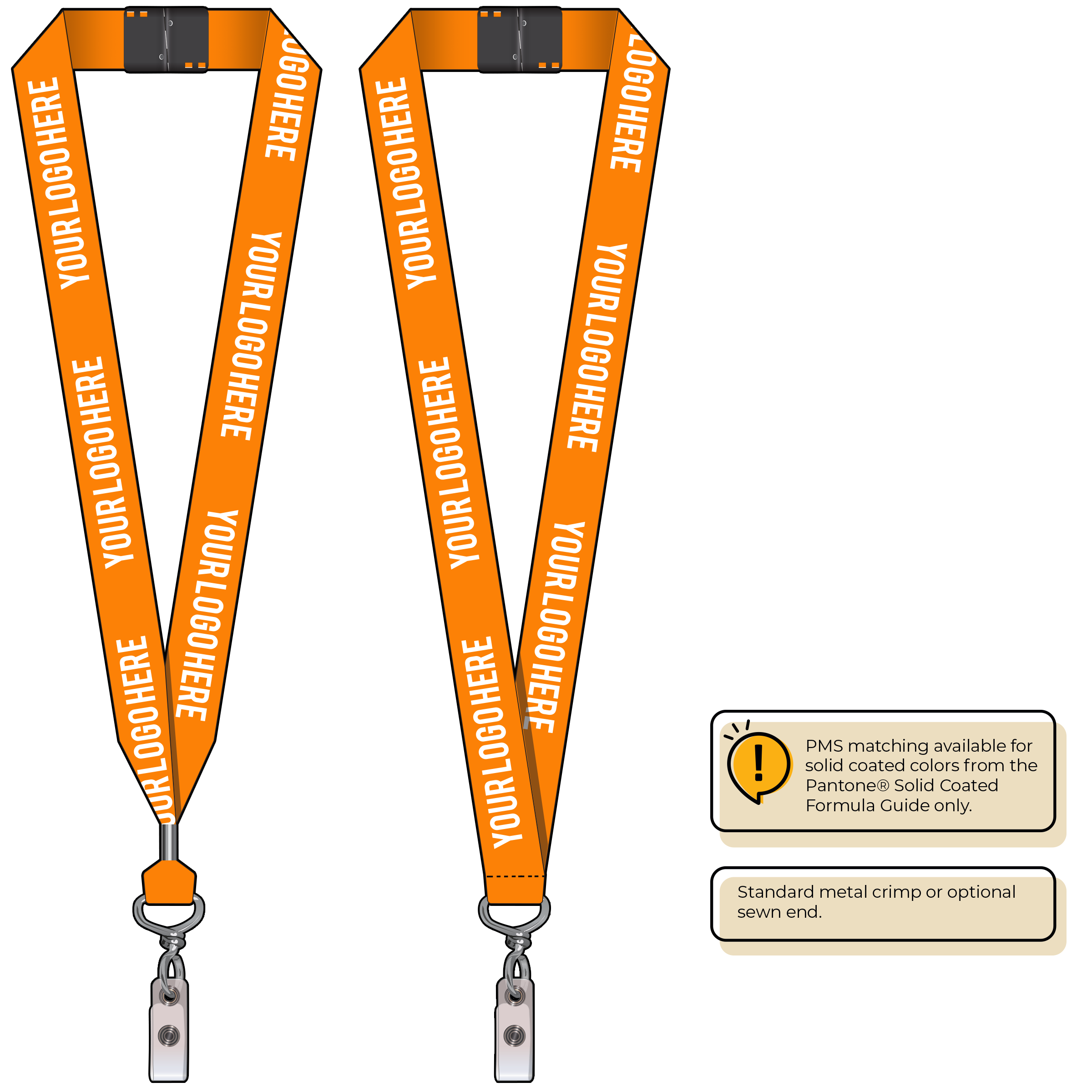 BH0014 | 1" MicroWeave Silkscreen Lanyards :: NON-STANDARD END ATTACHMENTS