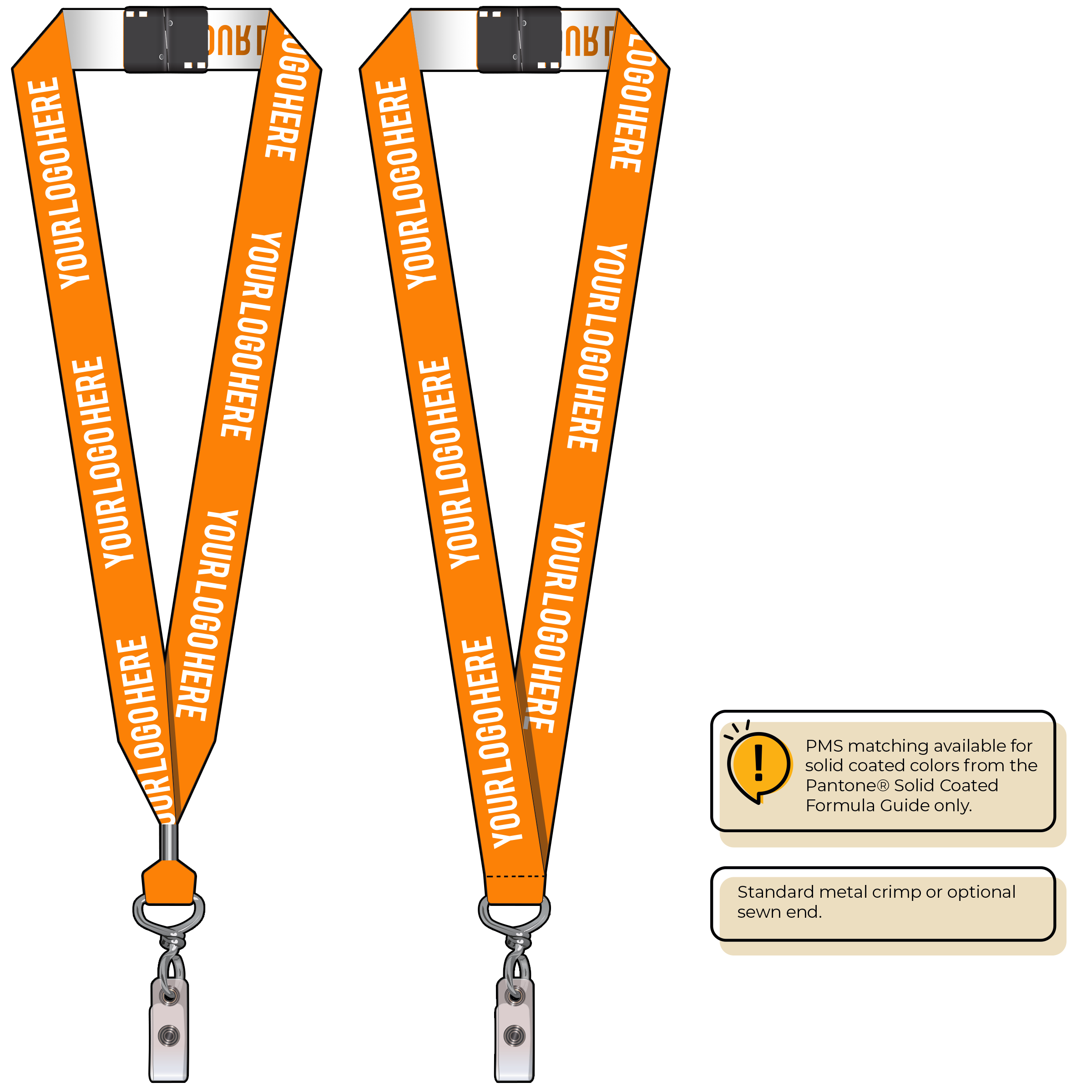 BH0024 | 1" Woven Lanyards :: NON-STANDARD END ATTACHMENTS