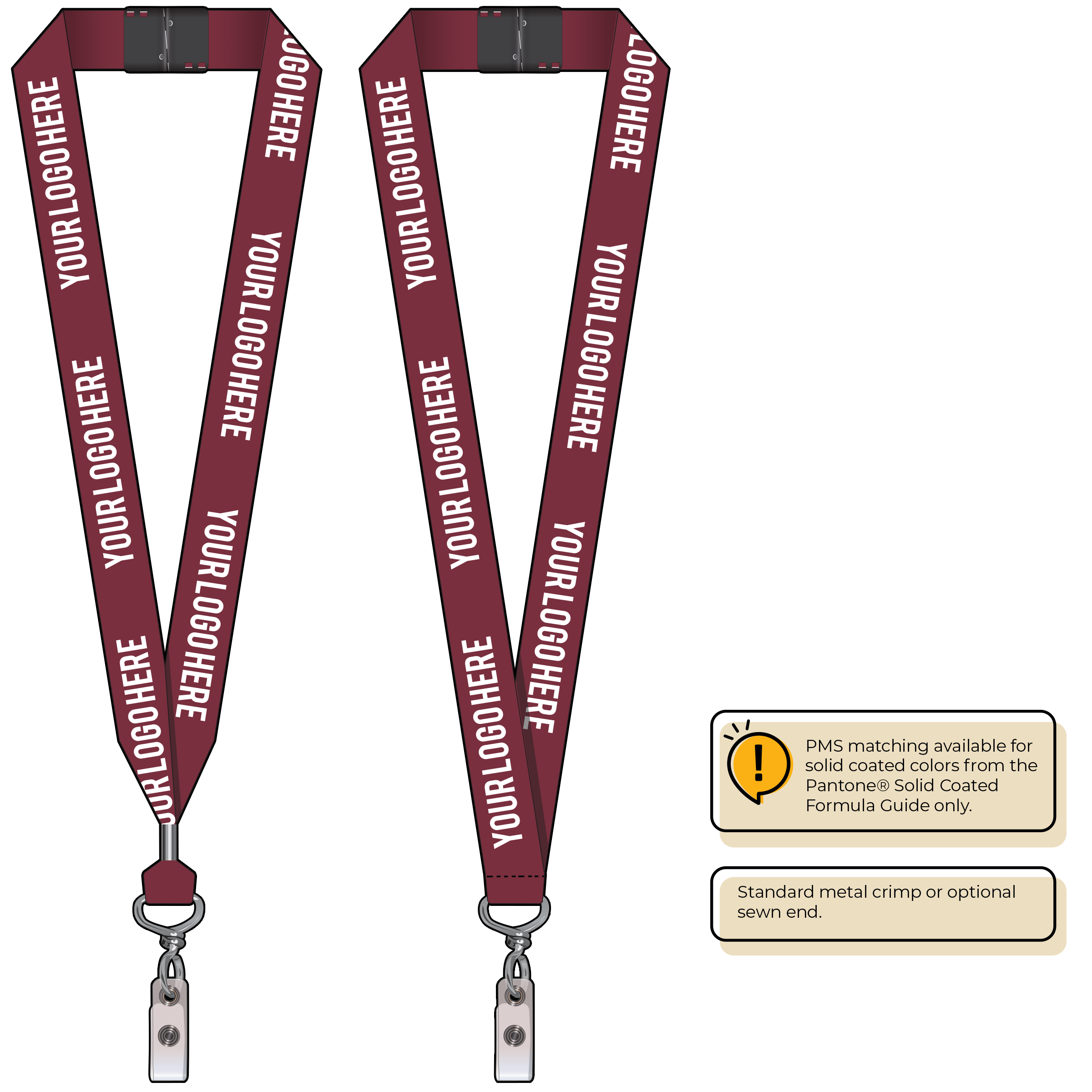 BH0014 | 1" MicroWeave Silkscreen Lanyards :: NON-STANDARD END ATTACHMENTS