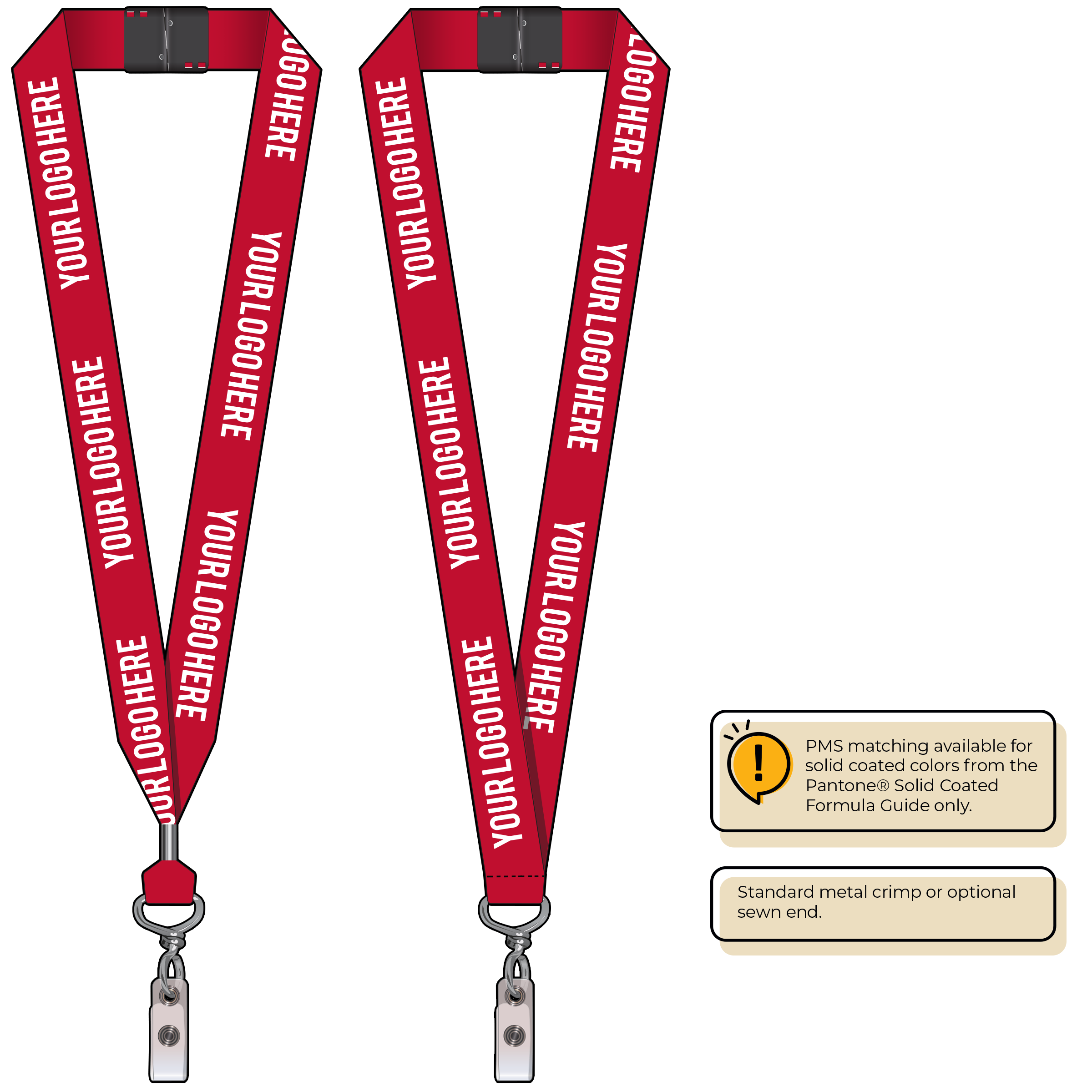 BH0014 | 1" MicroWeave Silkscreen Lanyards :: NON-STANDARD END ATTACHMENTS