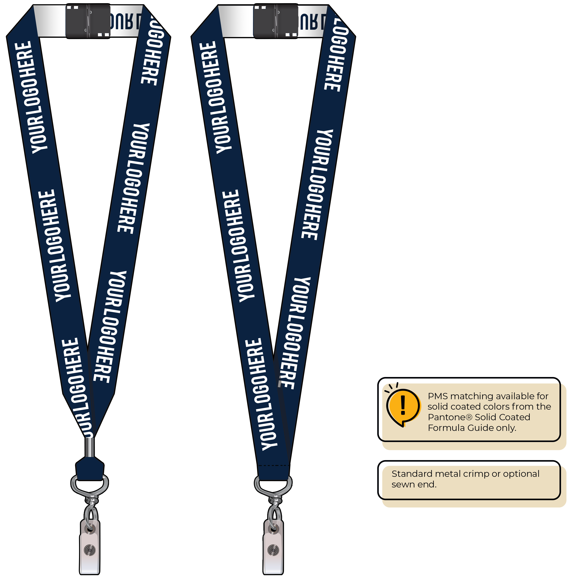 BH0024 | 1" Woven Lanyards :: NON-STANDARD END ATTACHMENTS