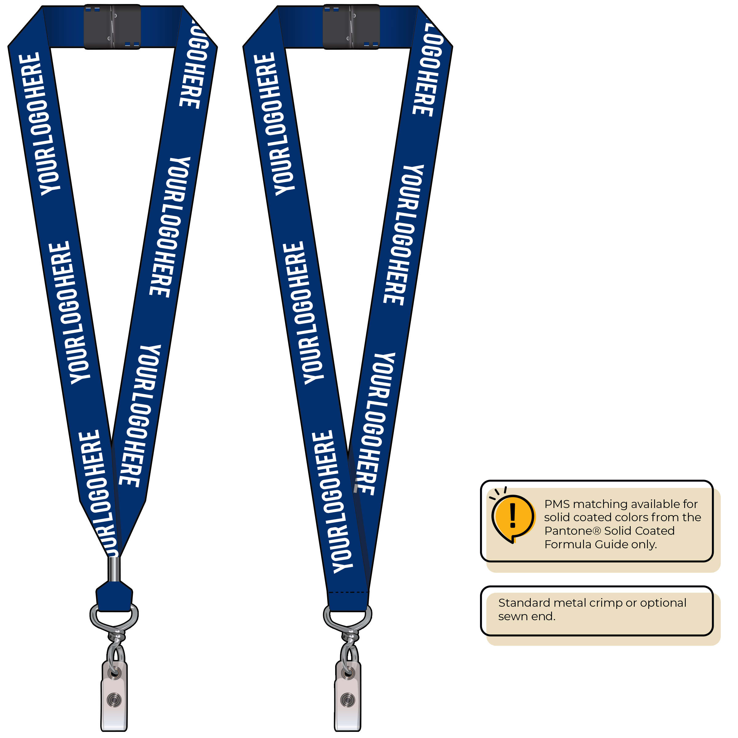 BH0014 | 1" MicroWeave Silkscreen Lanyards :: NON-STANDARD END ATTACHMENTS
