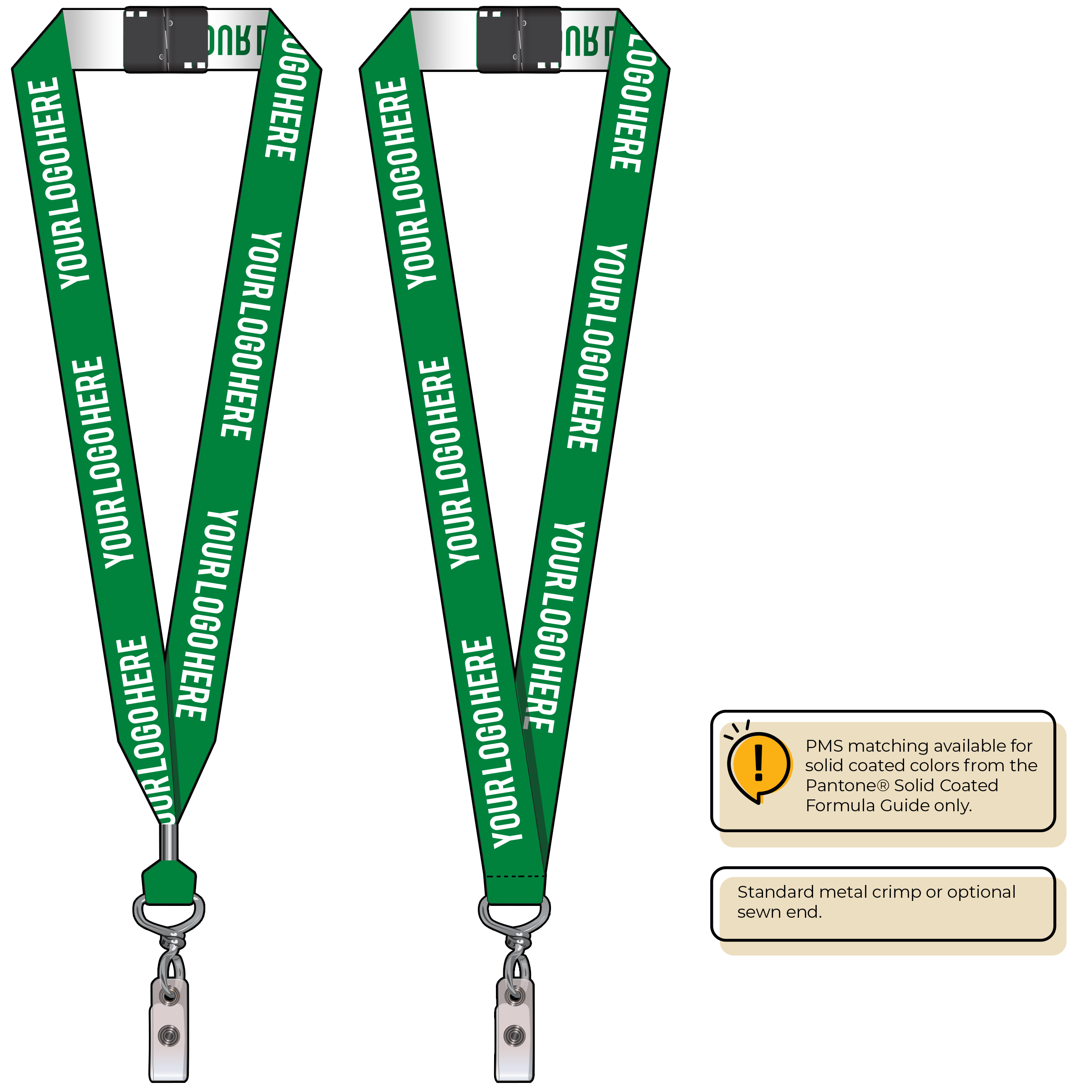 BH0024 | 1" Woven Lanyards :: NON-STANDARD END ATTACHMENTS