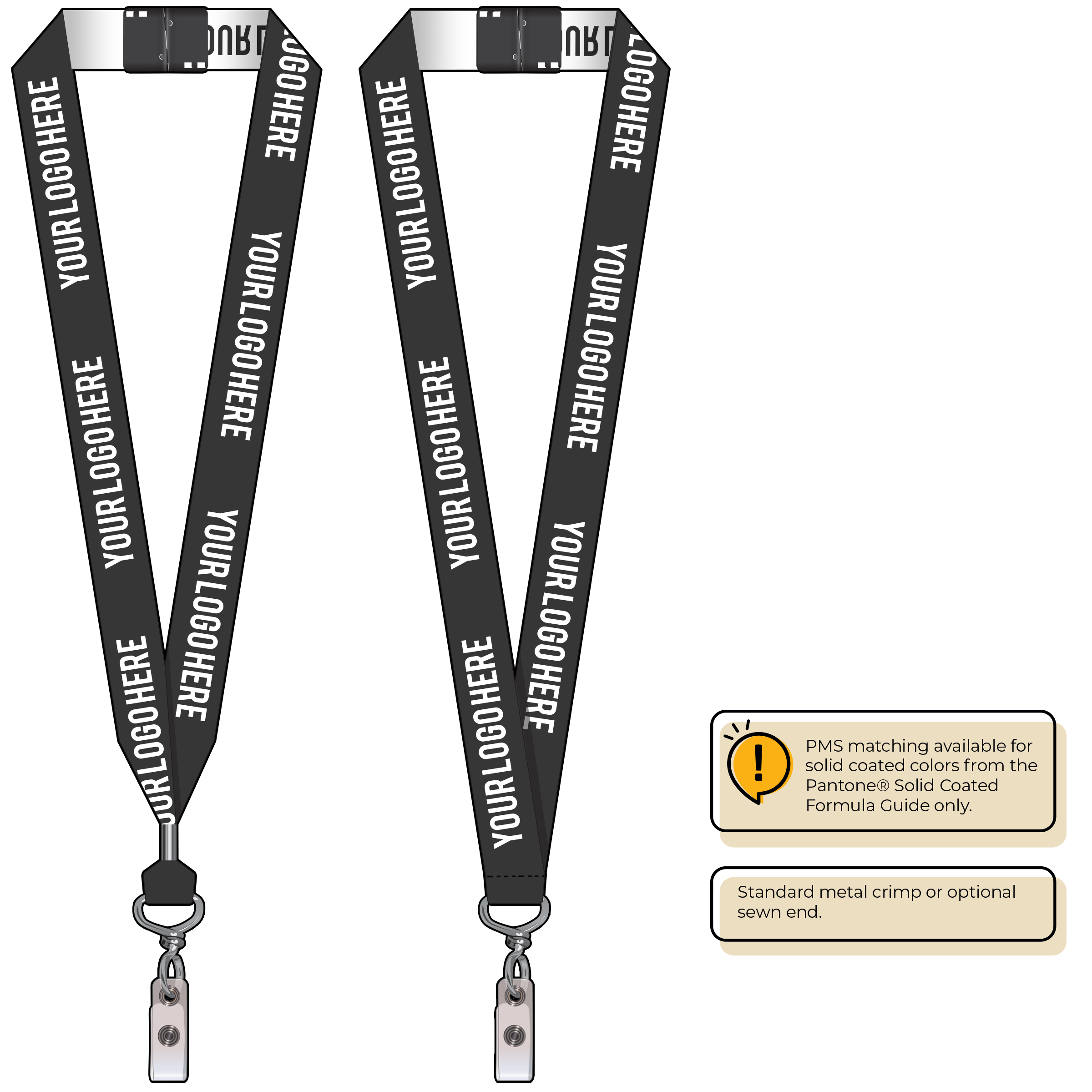 BH0024 | 1" Woven Lanyards :: NON-STANDARD END ATTACHMENTS