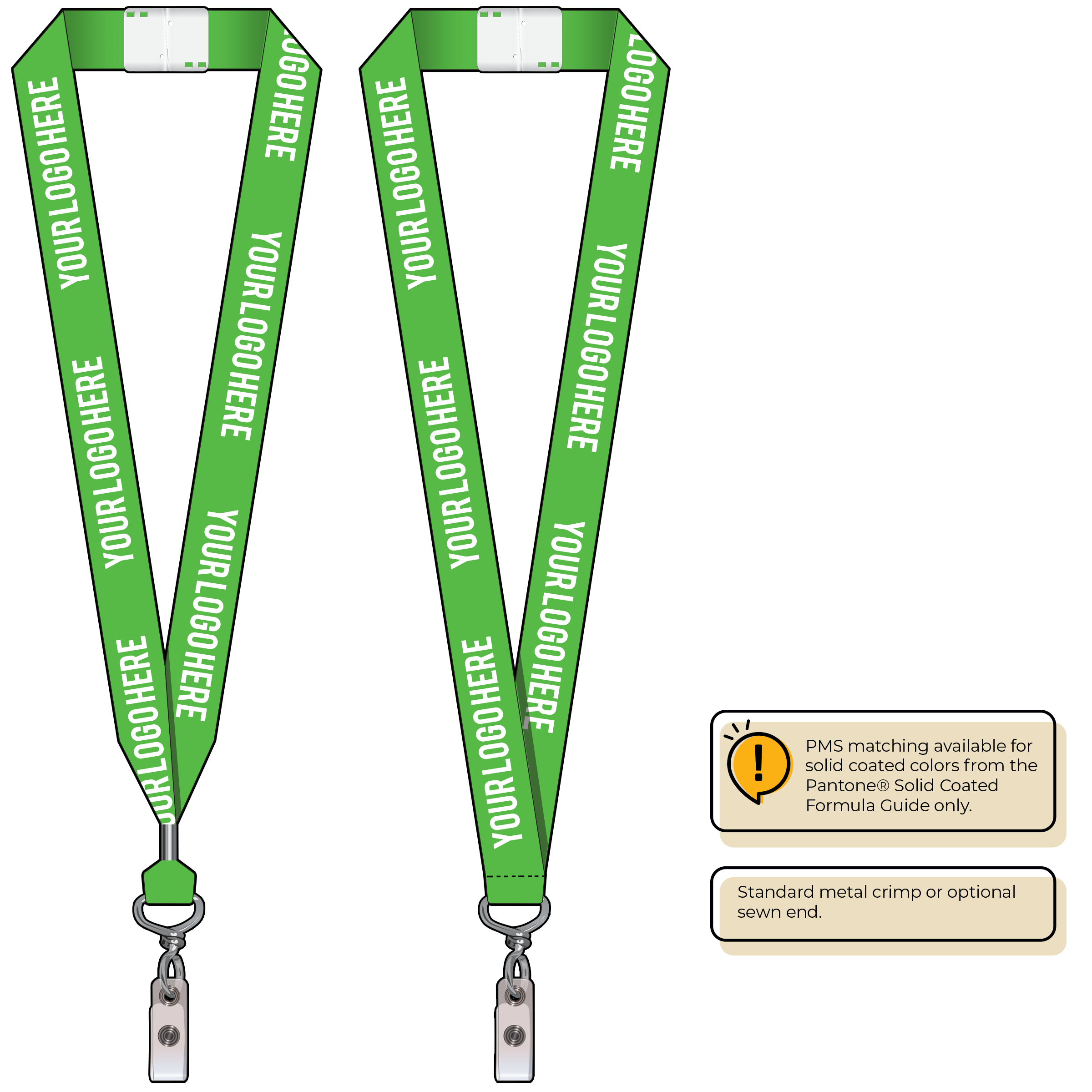 BHN014 | 1" Neon MicroWeave Silkscreen Lanyards :: NON-STANDARD END ATTACHMENTS