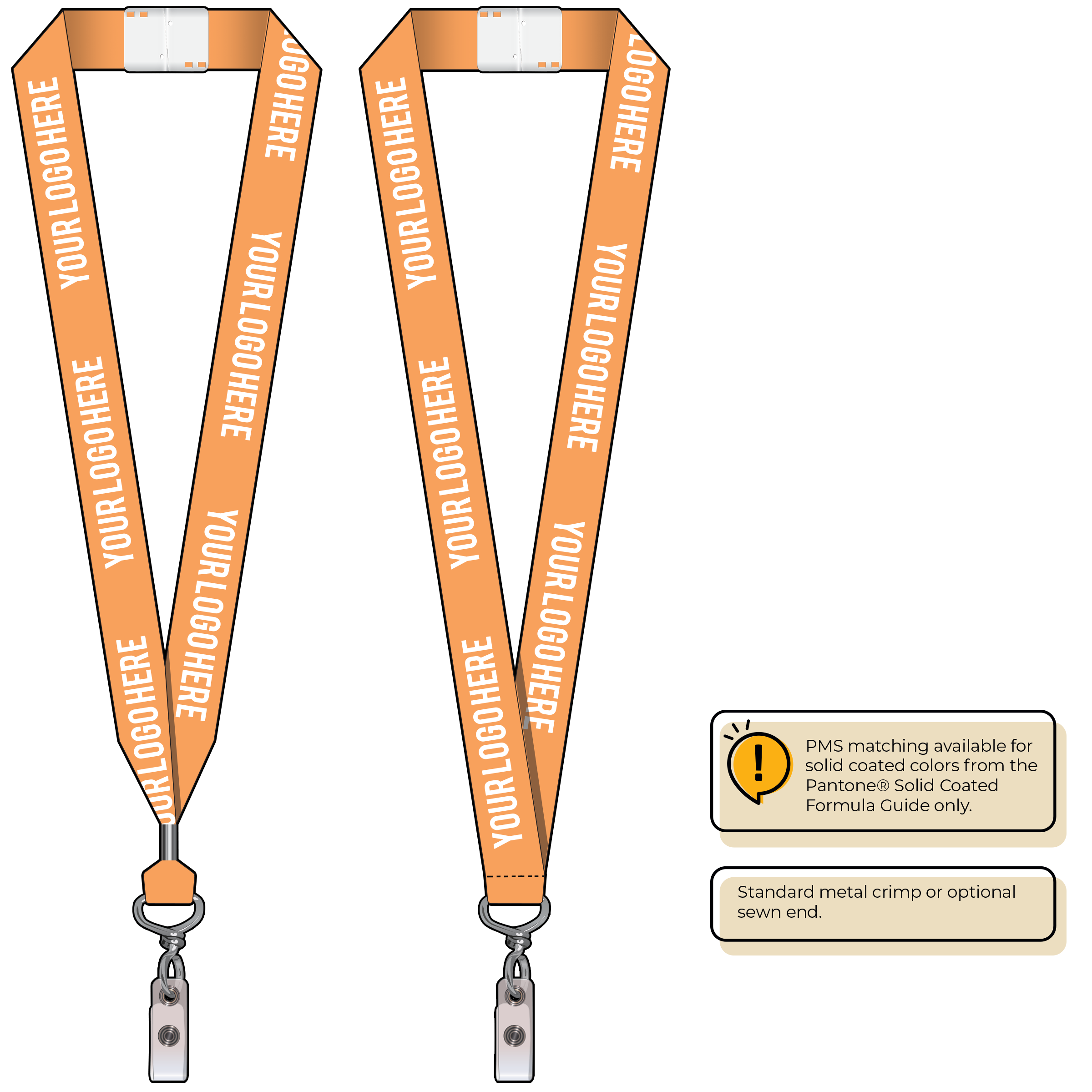 BHN014 | 1" Neon MicroWeave Silkscreen Lanyards :: NON-STANDARD END ATTACHMENTS