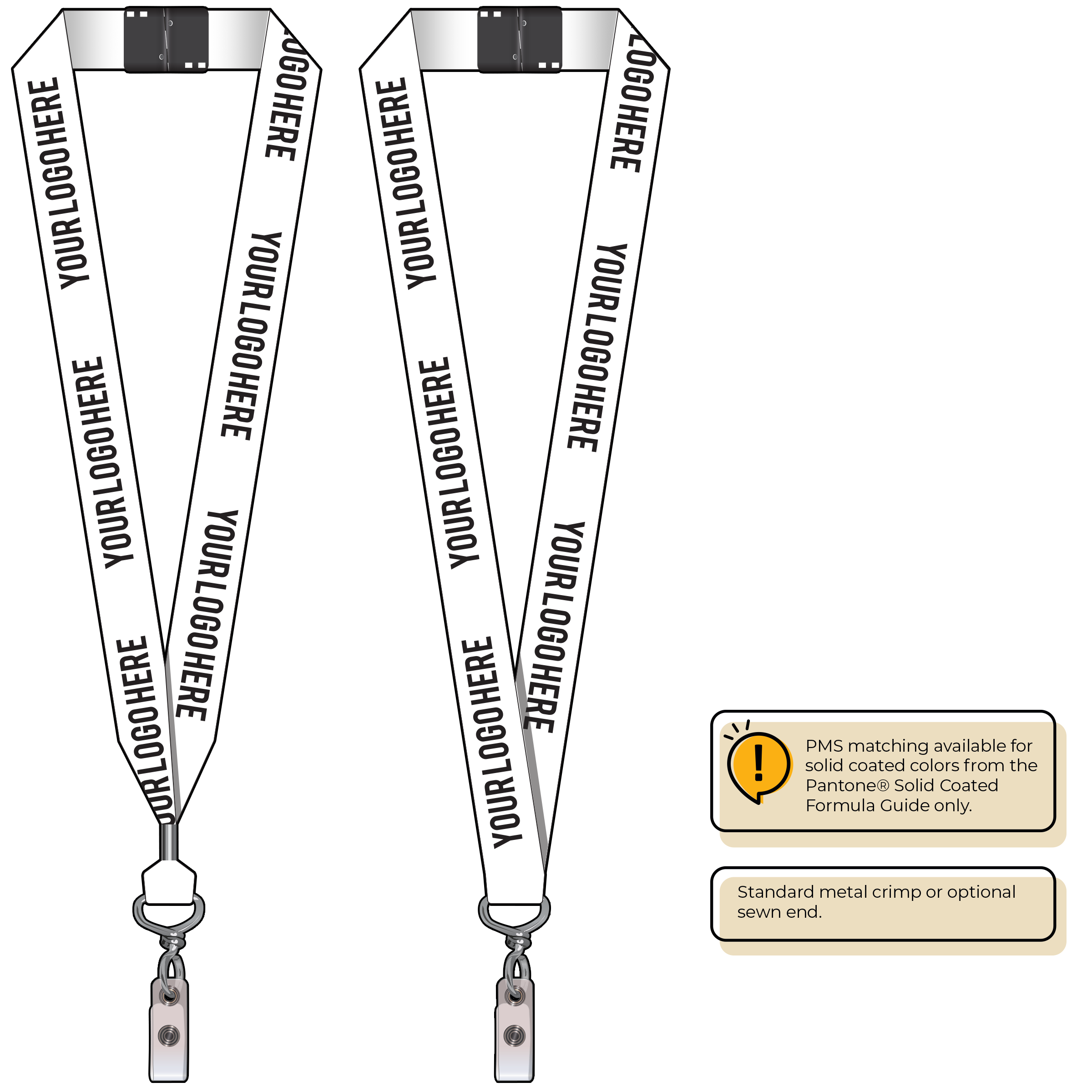 BH0014 | 1" MicroWeave Silkscreen Lanyards :: NON-STANDARD END ATTACHMENTS