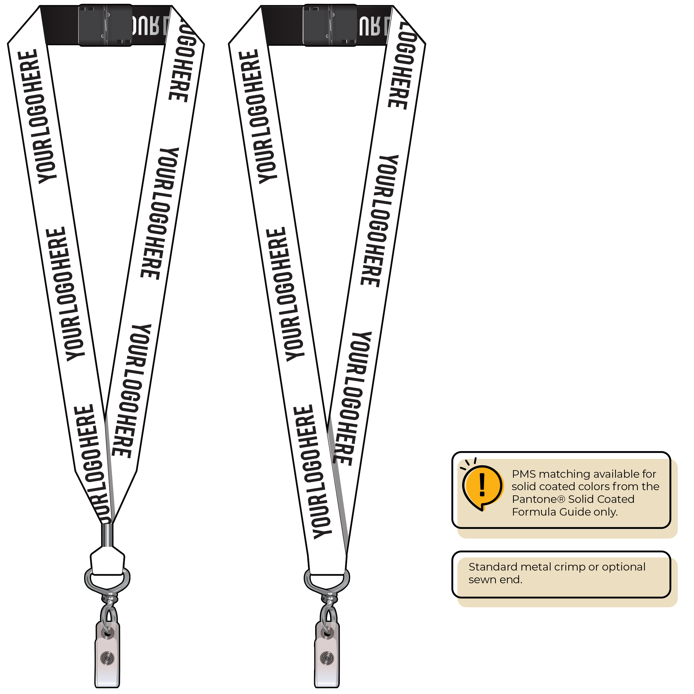 BH0024 | 1" Woven Lanyards :: NON-STANDARD END ATTACHMENTS